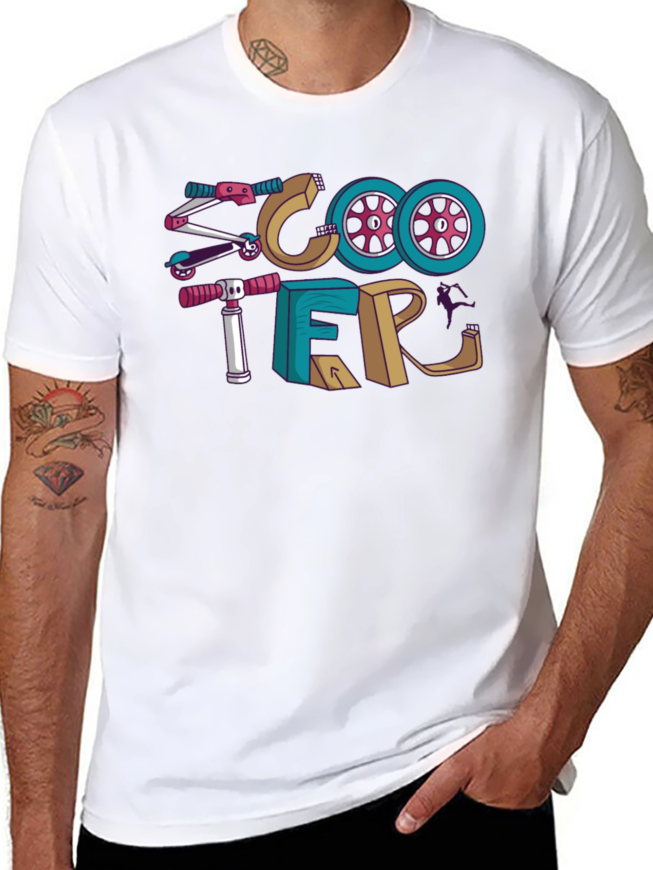 Scooter Graphic T-Shirt | Novelty Print Tee
