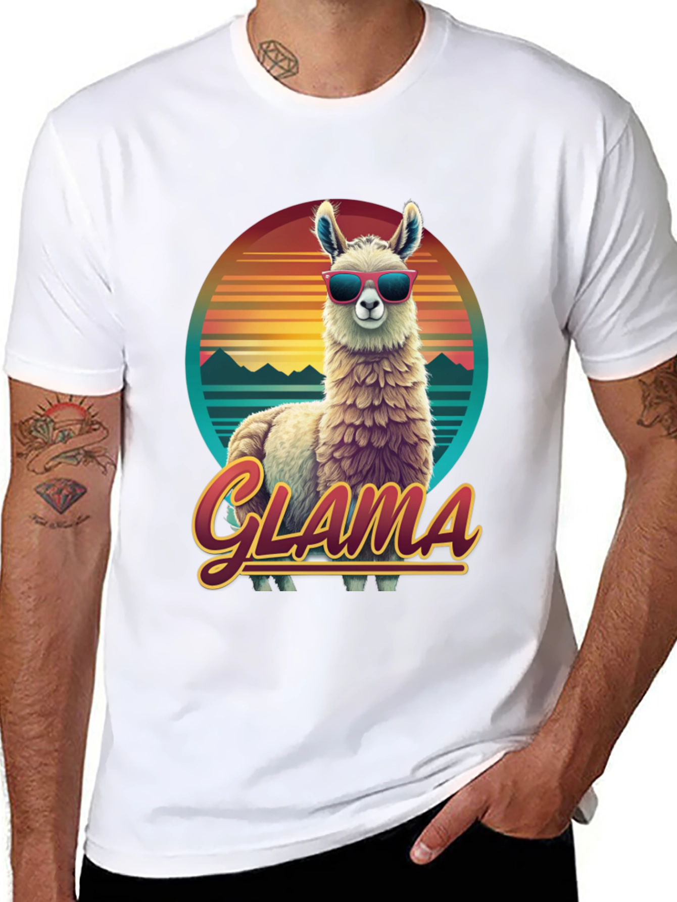Glamorous Llama Retro T-Shirt