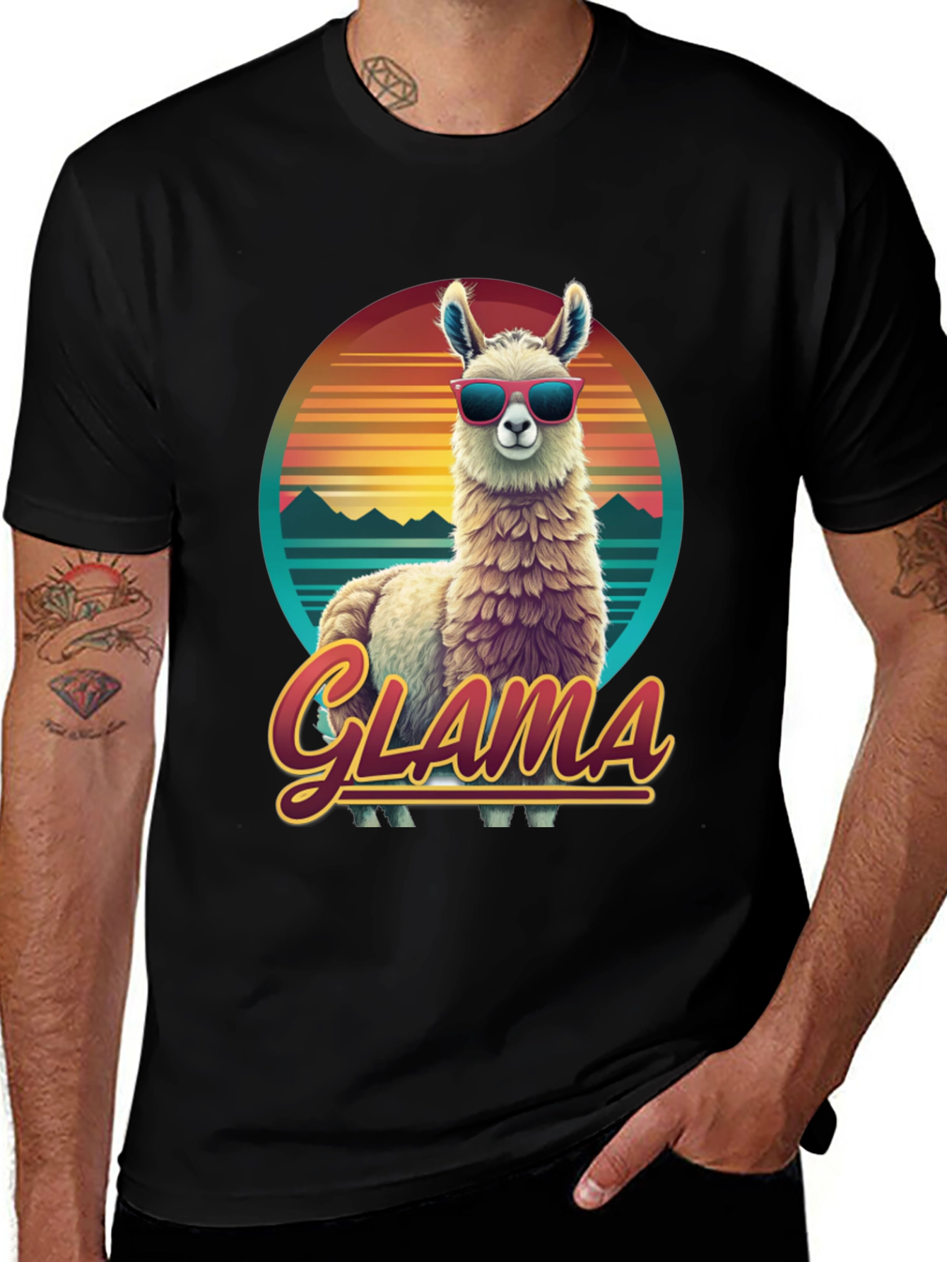 Glamorous Llama Retro T-Shirt