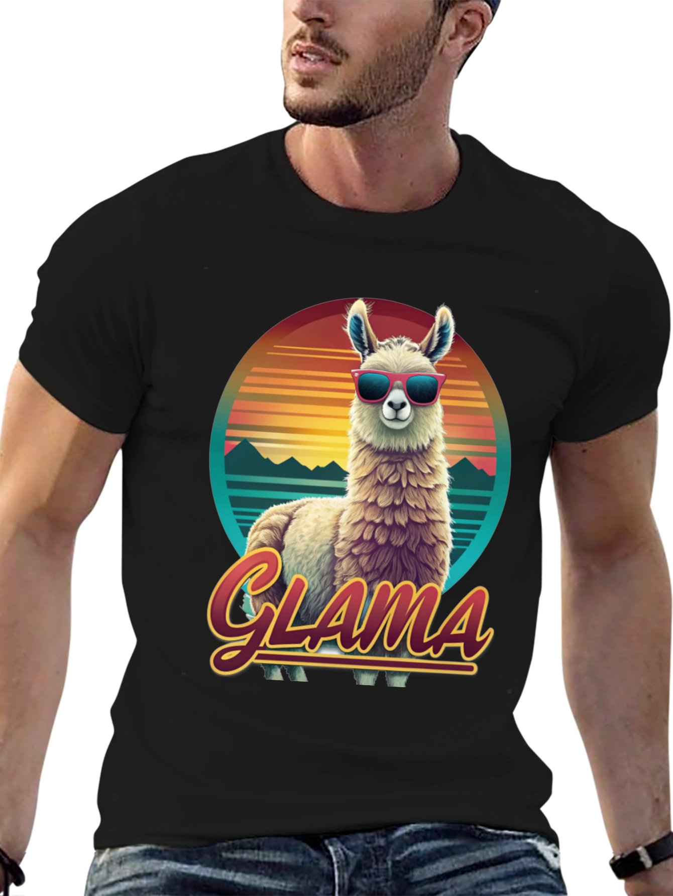 Glamorous Llama Retro T-Shirt
