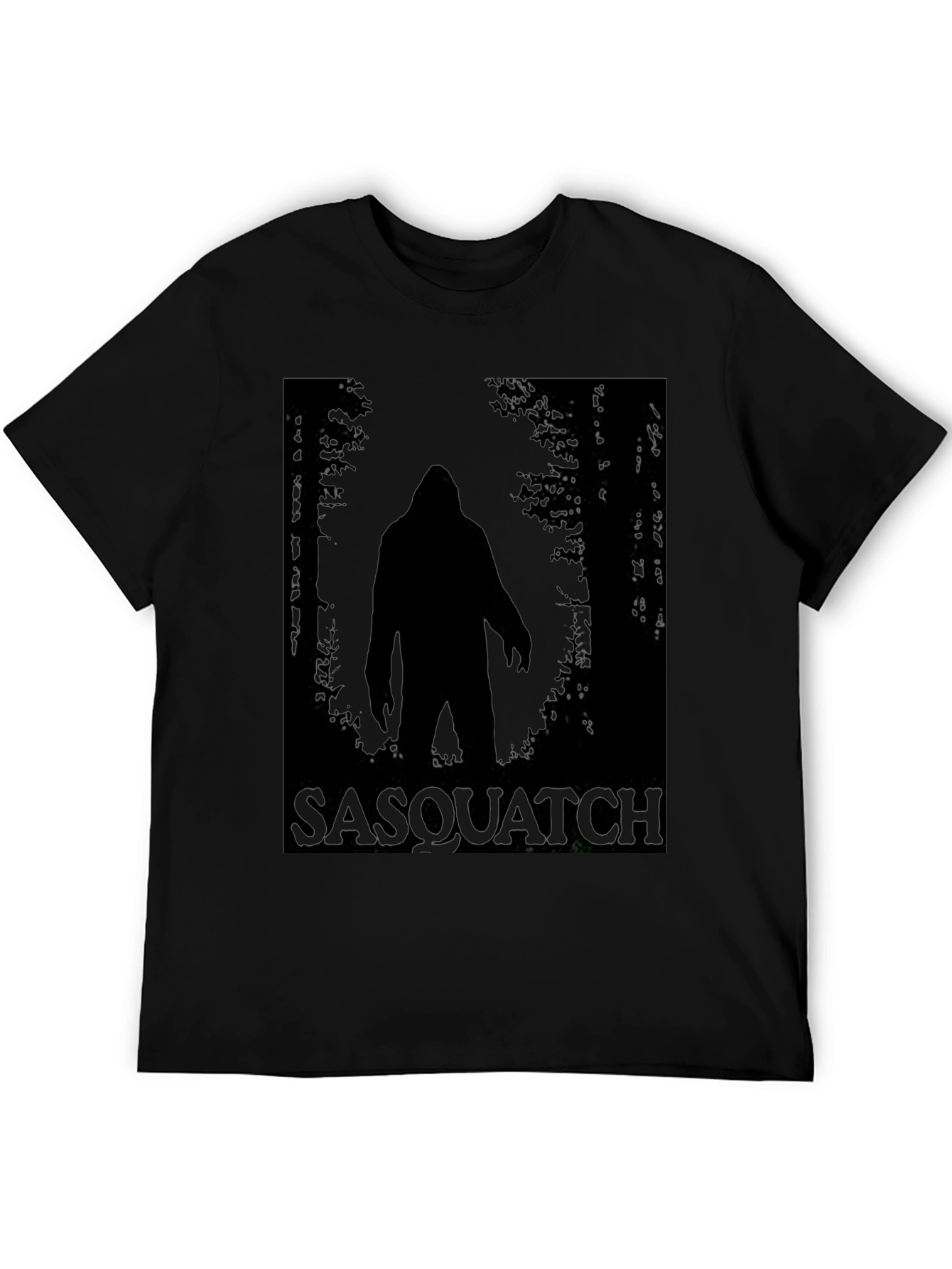 Sasquatch Silhouette Graphic T-Shirt - Black