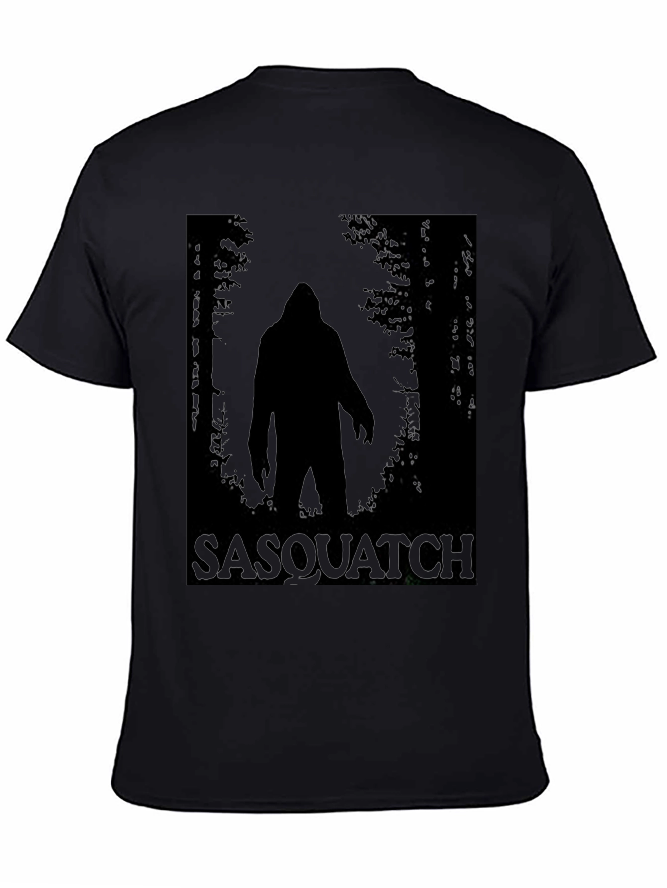 Sasquatch Silhouette Graphic T-Shirt - Black