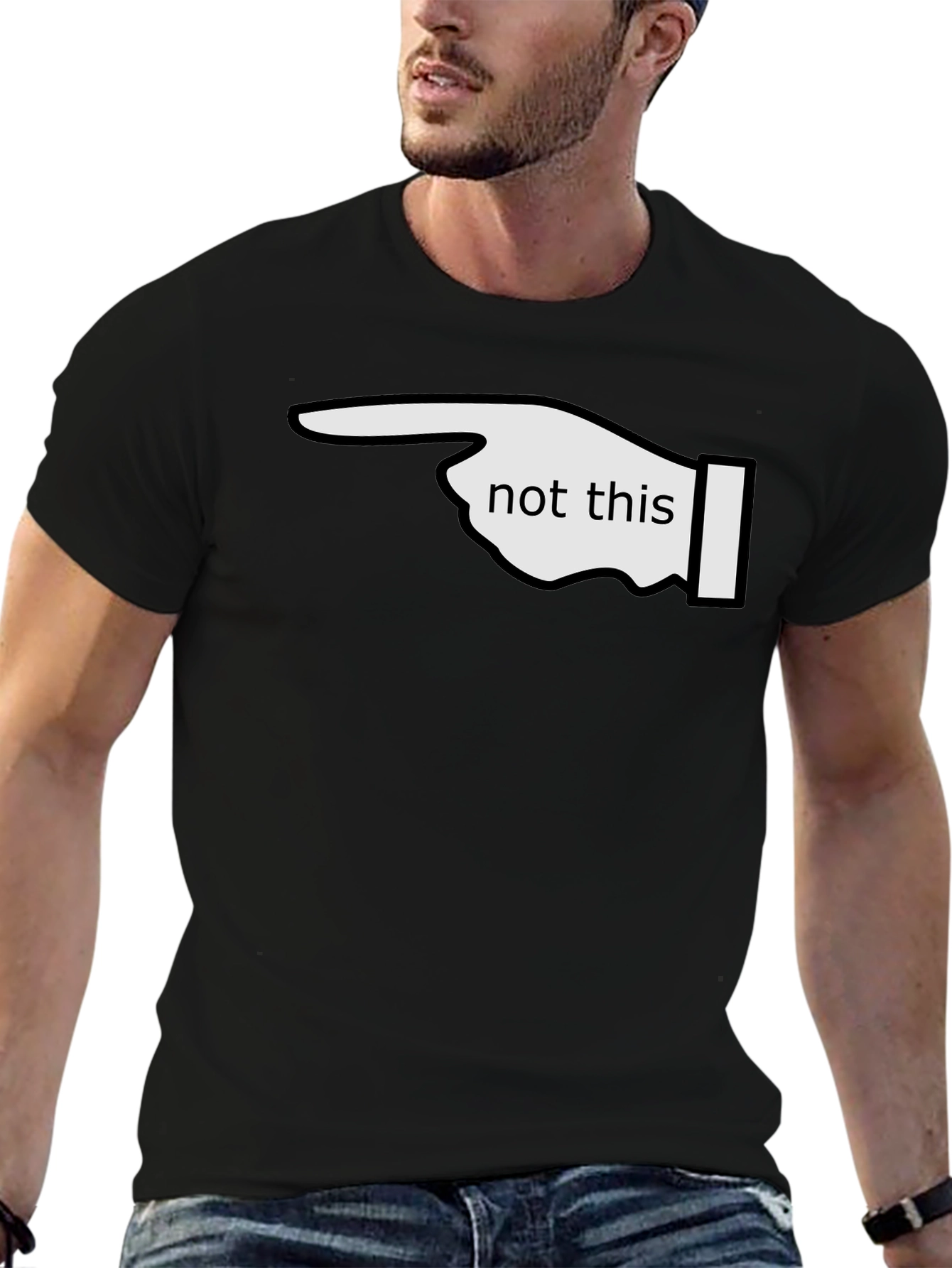 Not This Funny Graphic T-Shirt - Black Casual Tee