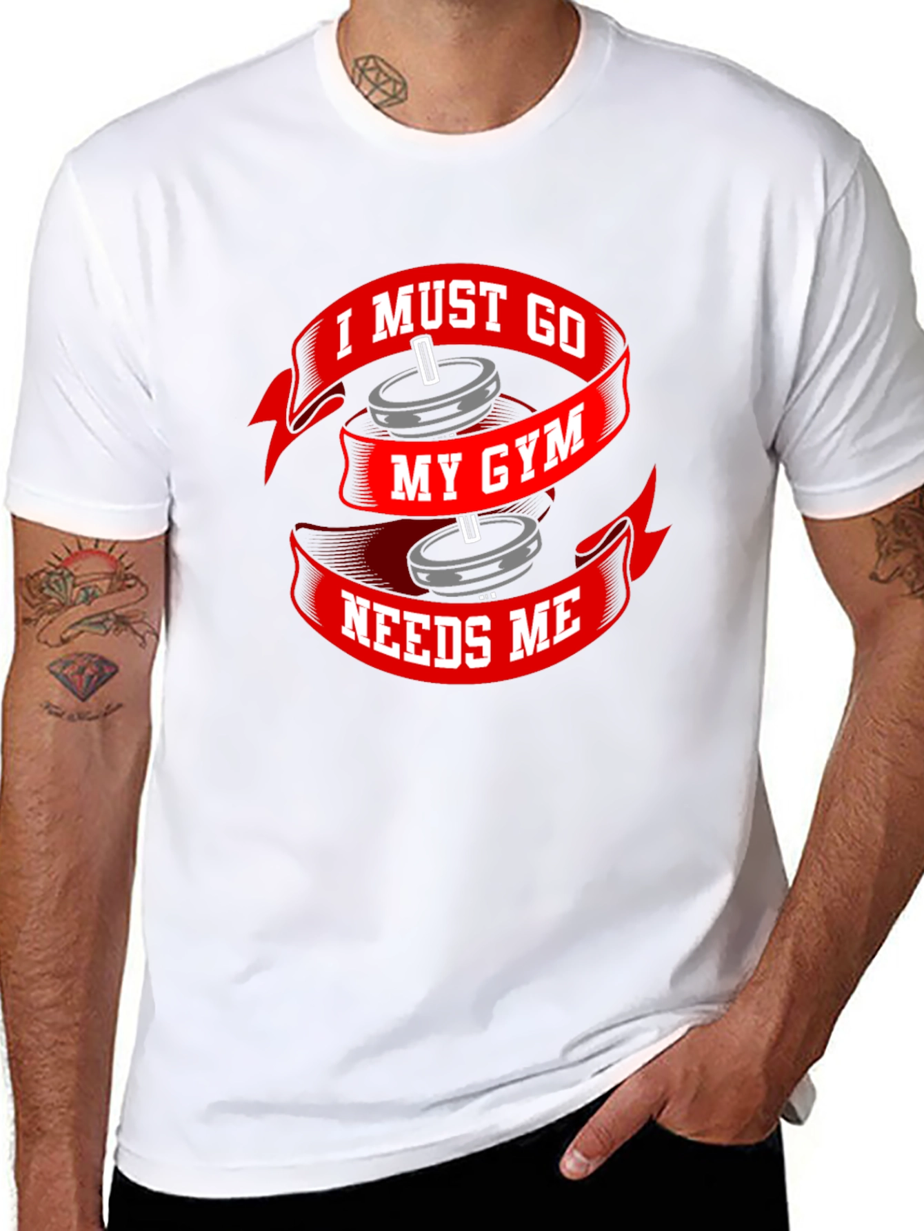 I Must Go My Gym Needs Me Black T-Shirt