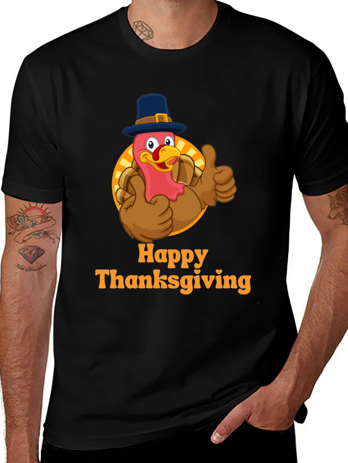 Happy Thanksgiving Turkey Graphic Tee