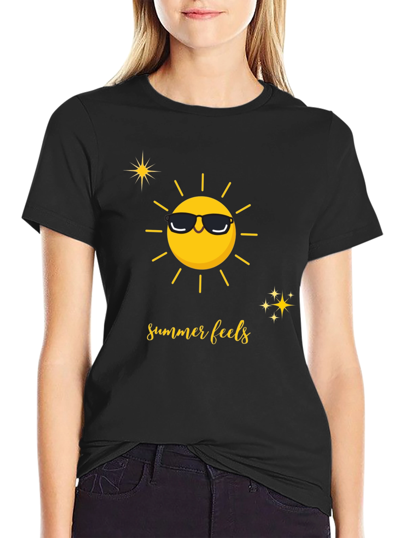 Summer Feels Graphic Tee - Unisex Black T-Shirt
