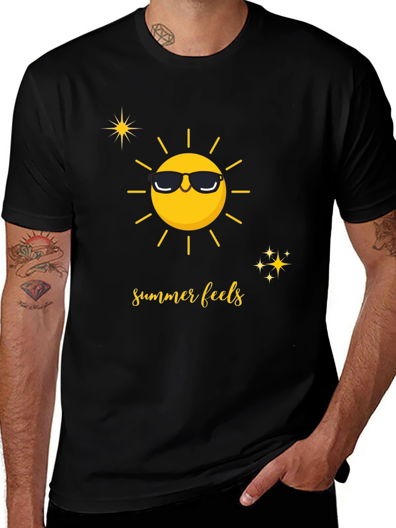 Summer Feels Graphic Tee - Unisex Black T-Shirt