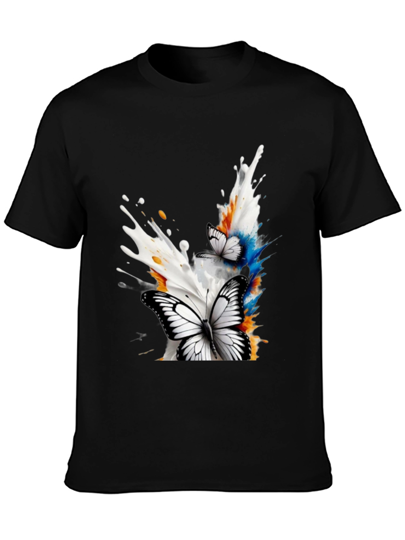 Butterfly Splash Black Tee