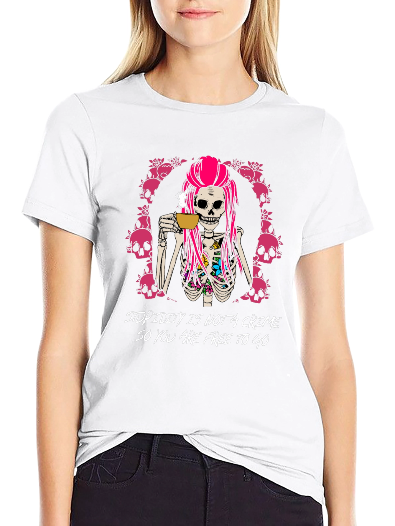 Stupidity Is Not A Crime Graphic Tee - Black