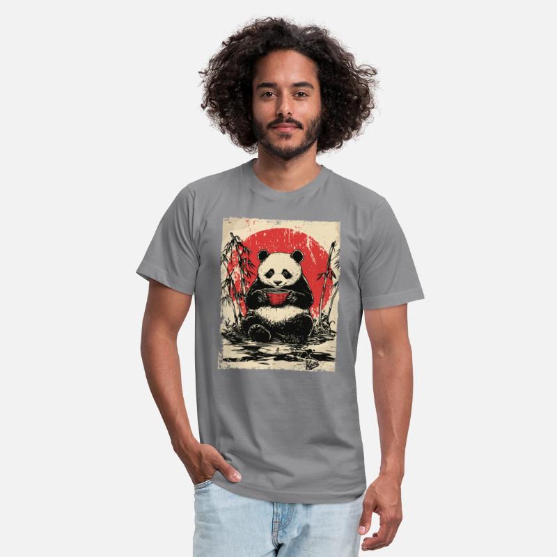 Panda Enjoying Soup in Bamboo Forest