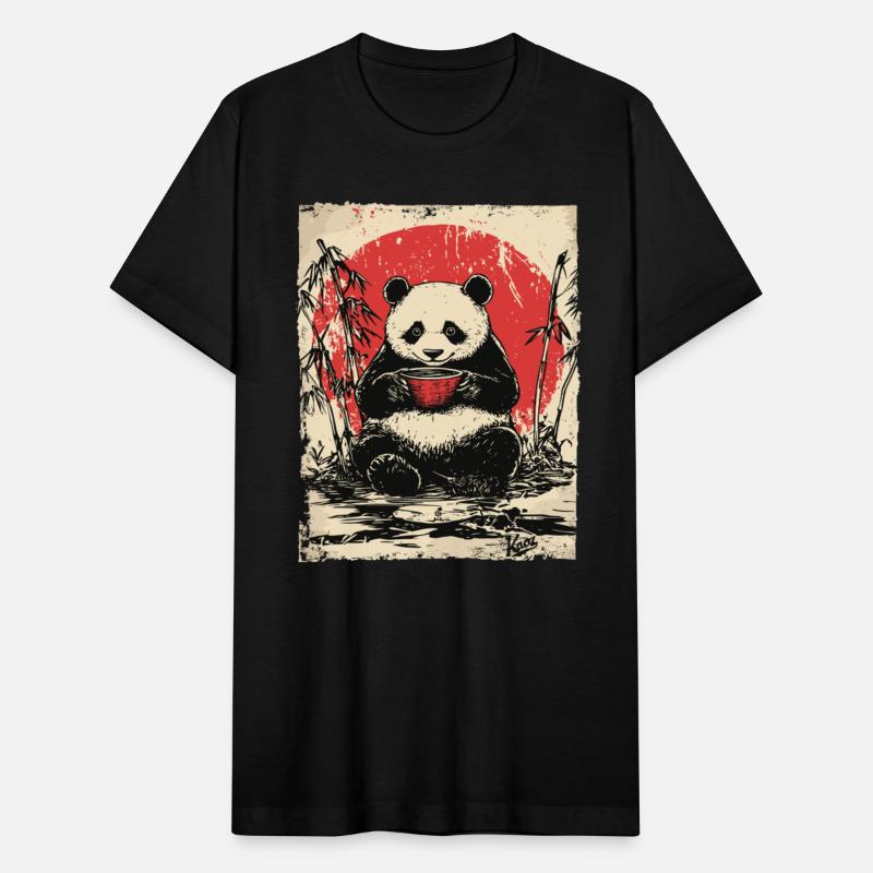 Panda Enjoying Soup in Bamboo Forest