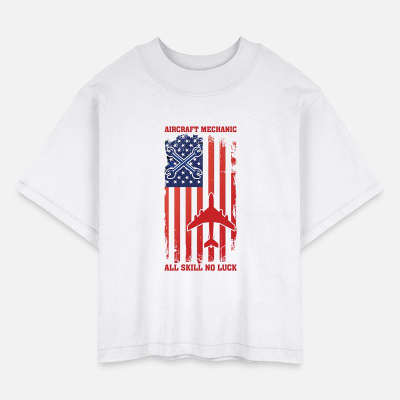 Patriotic Aircraft Mechanic Gift Shirt Flag And