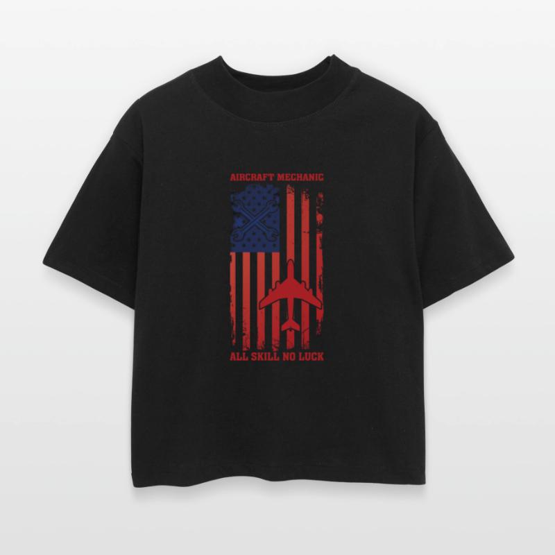 Patriotic Aircraft Mechanic Gift Shirt Flag And