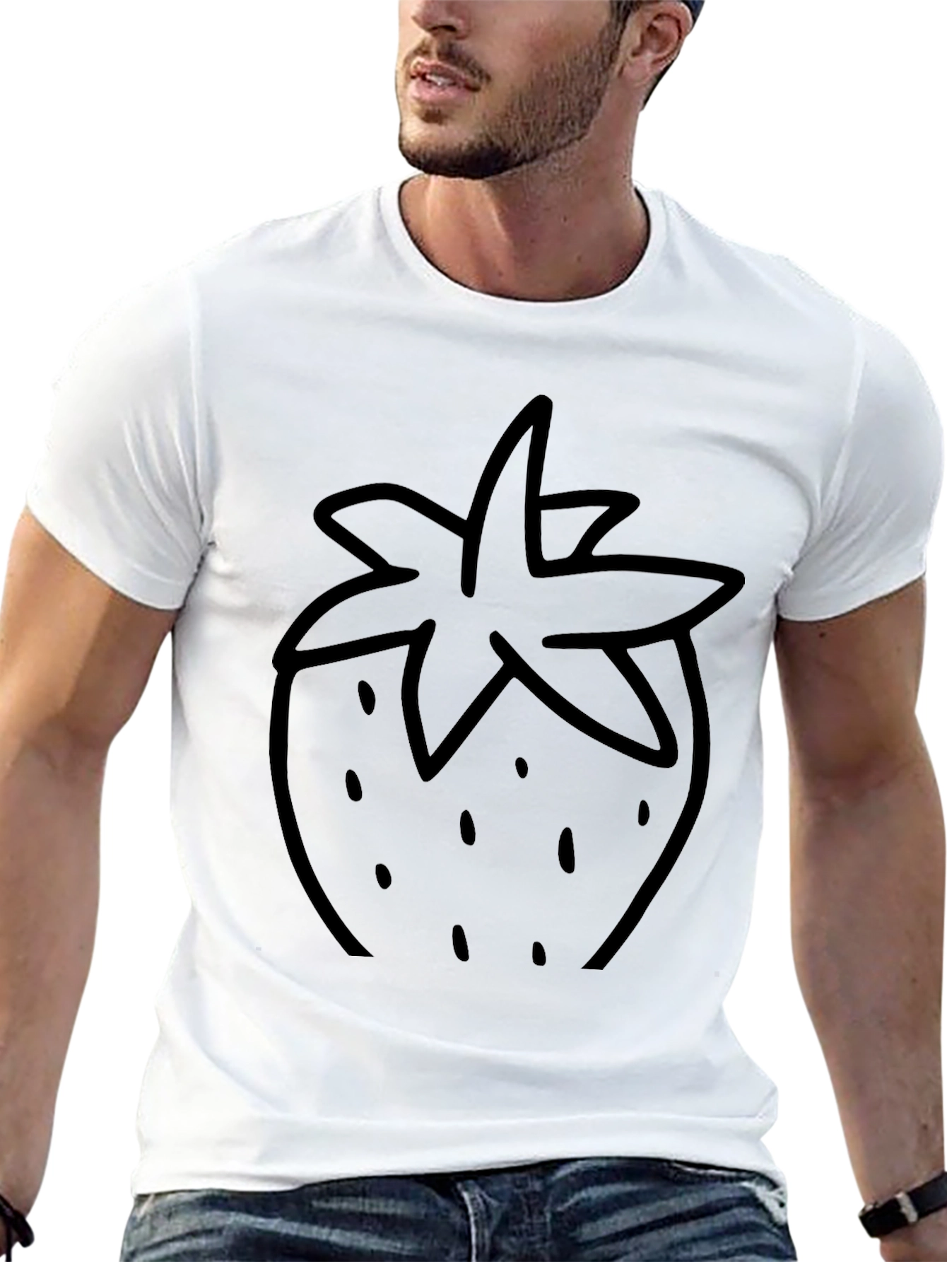 Strawberry Graphic Print T-Shirt - Unisex Casual Tee