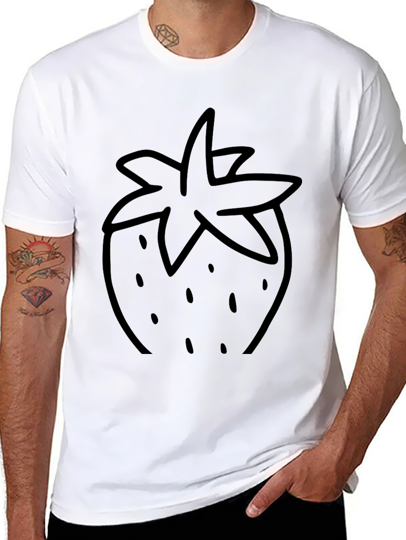 Strawberry Graphic Print T-Shirt - Unisex Casual Tee