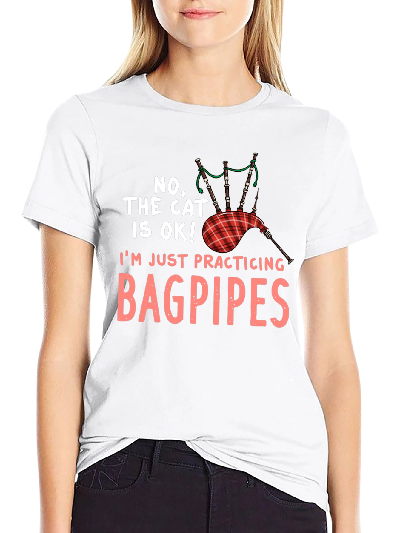 Bagpipes T-Shirt - Cat Is OK! Musician Tee