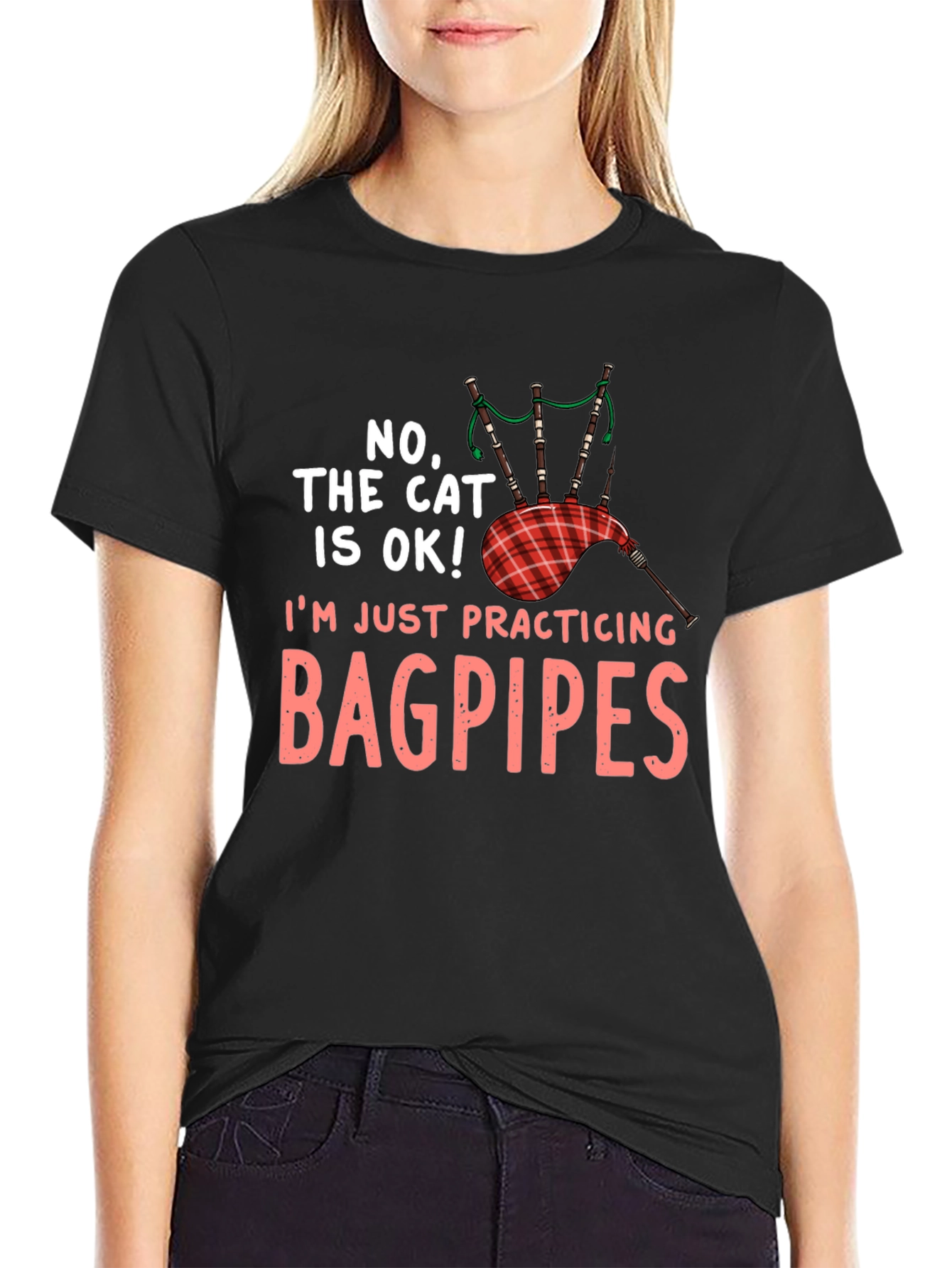 Bagpipes T-Shirt - Cat Is OK! Musician Tee