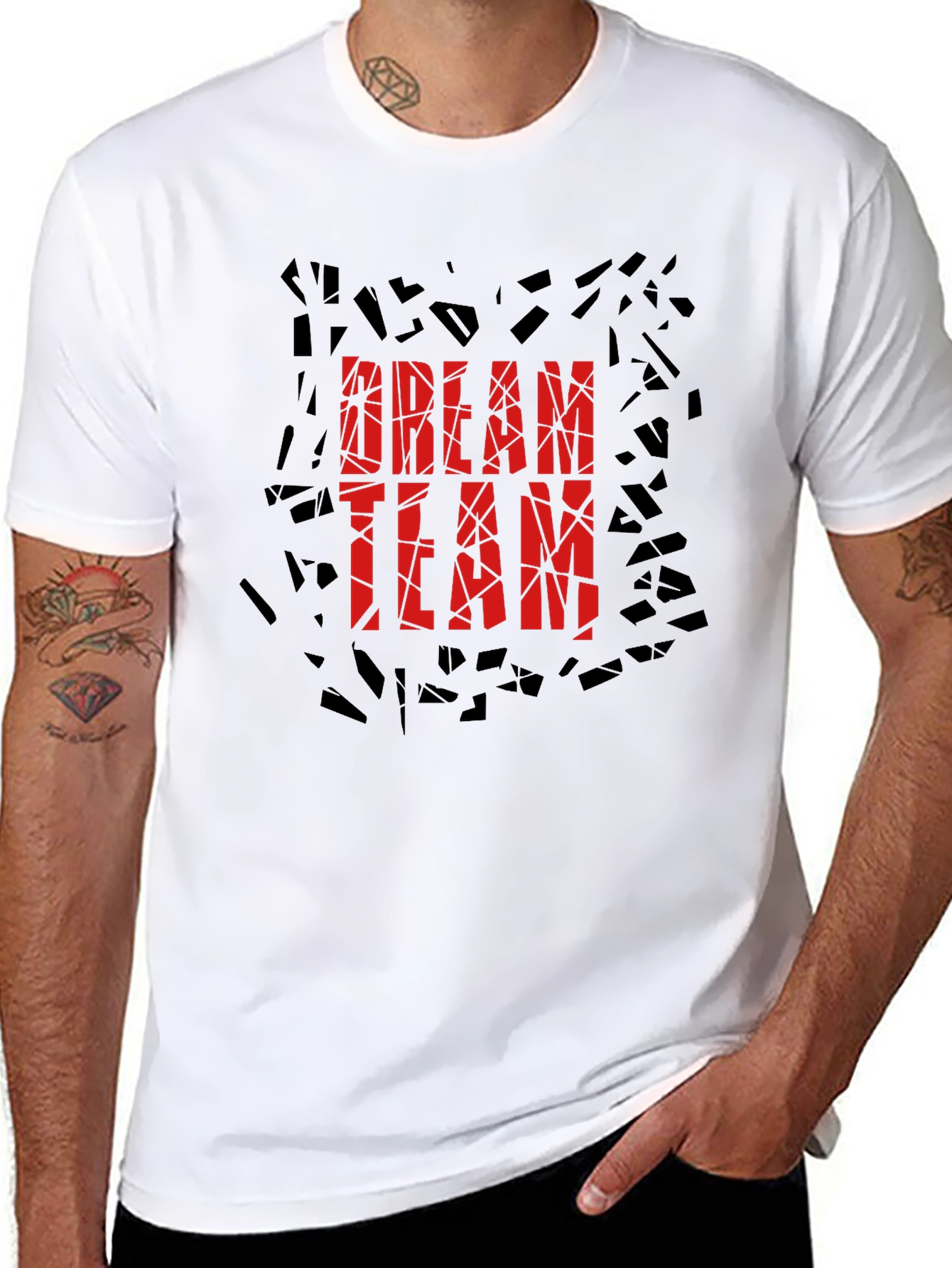 Dream Team Graphic Print Black T-Shirt