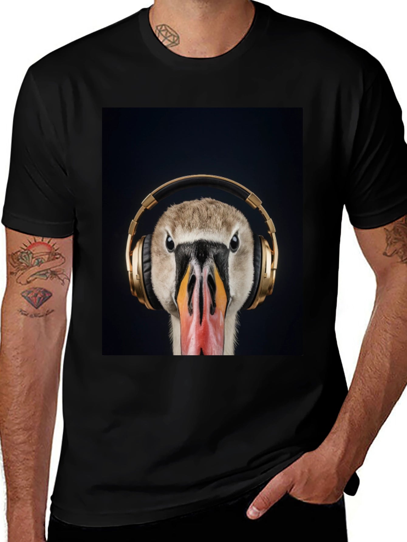 Goose Headphones Graphic Tee - Music Lover Shirt