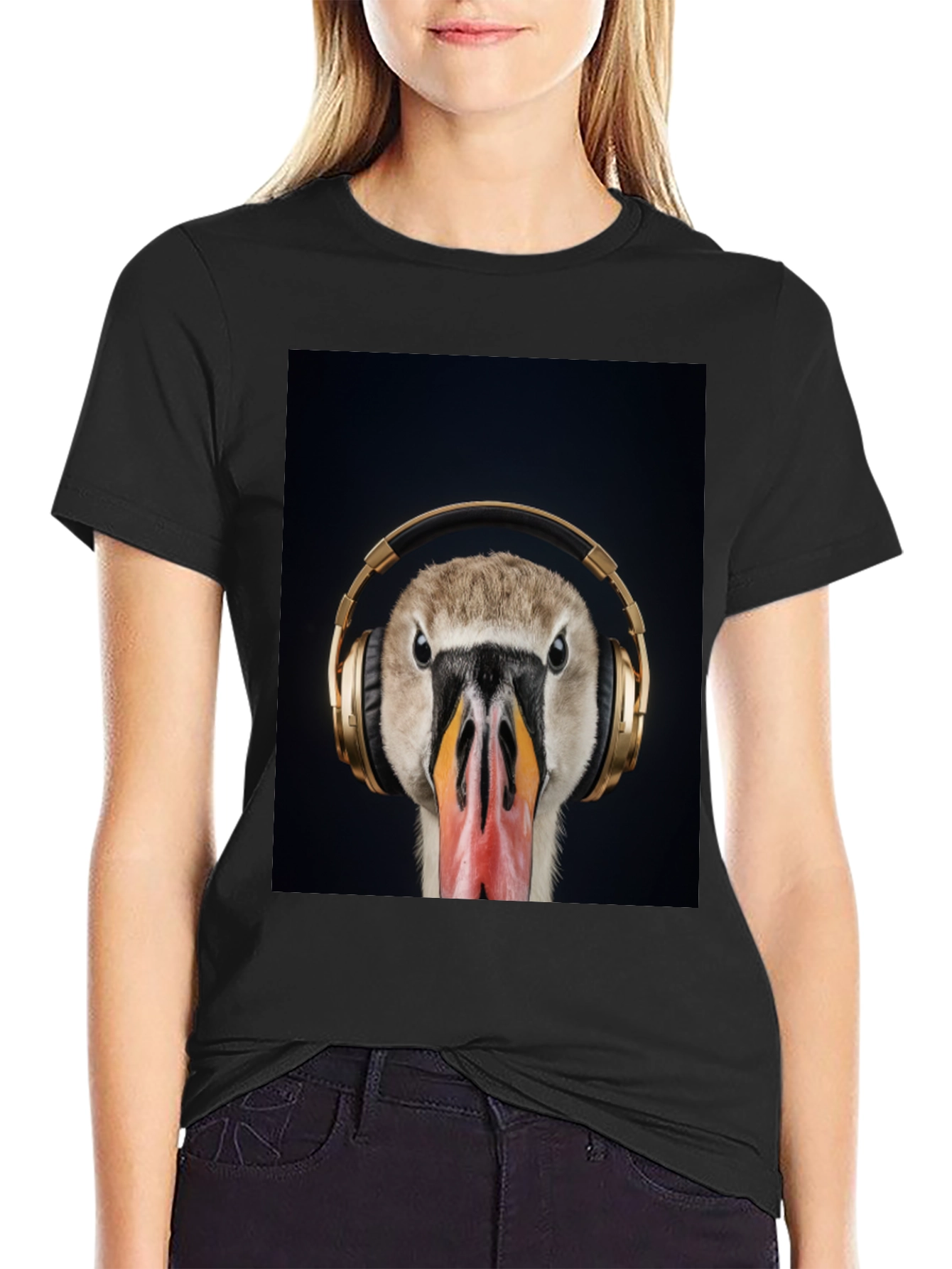 Goose Headphones Graphic Tee - Music Lover Shirt