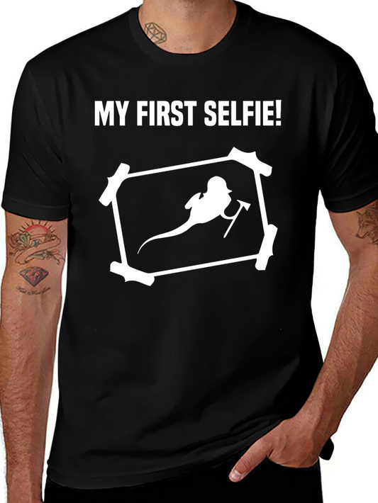 Funny My First Selfie Graphic Tee Shirt