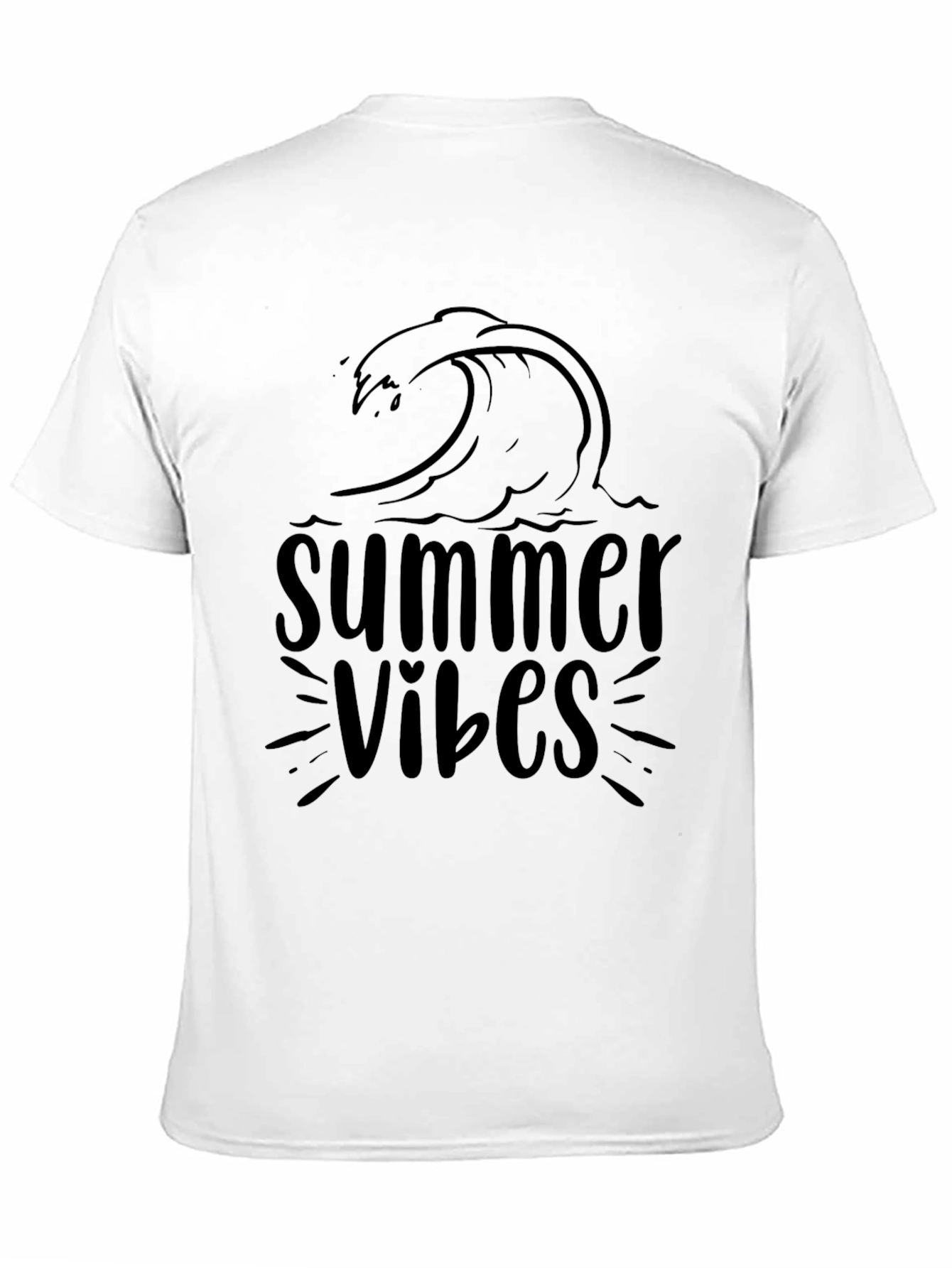 Summer Vibes Wave Graphic Tee - Mens Black T-Shirt