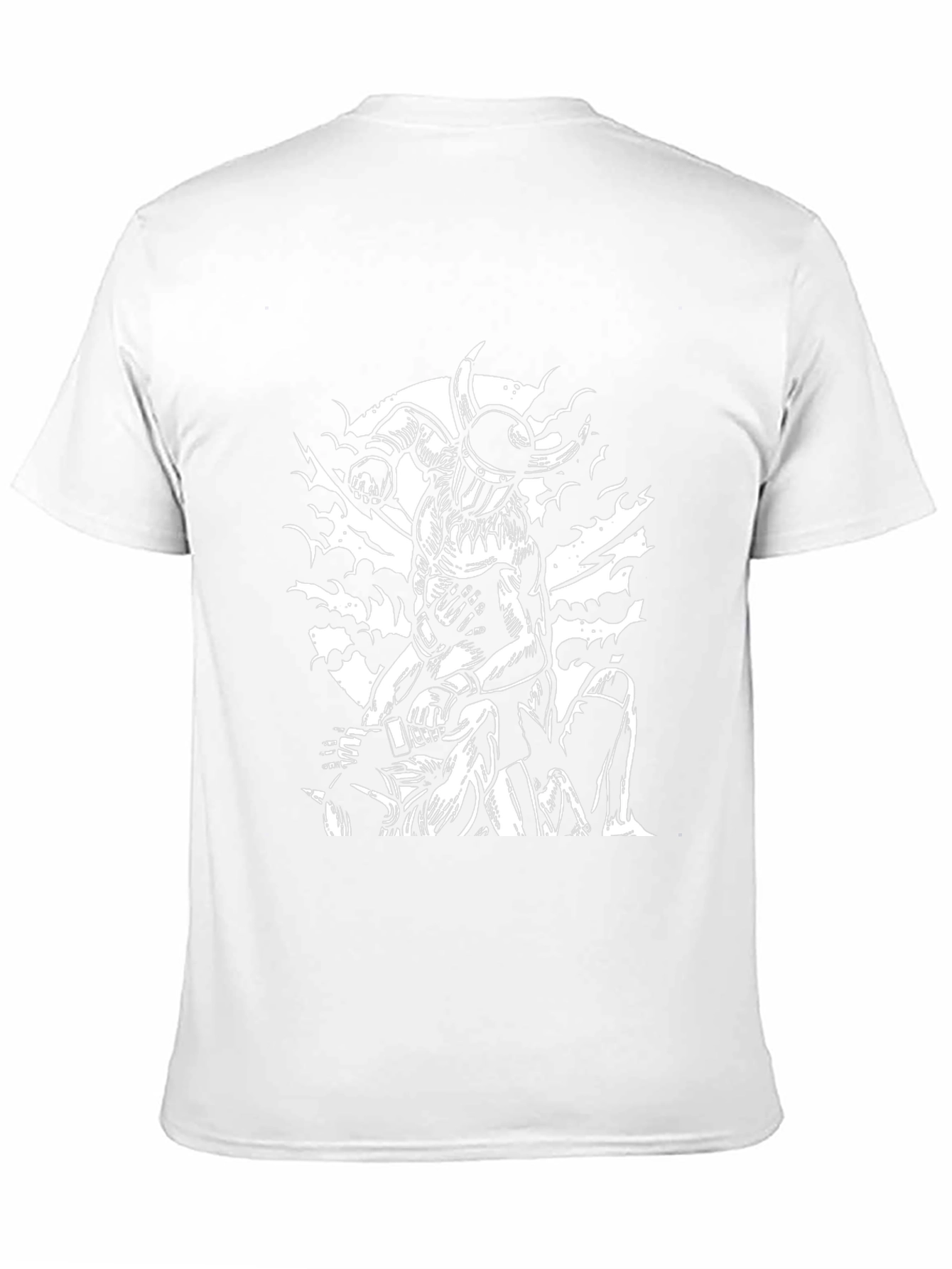 Viking Warrior Graphic Print Black T-Shirt