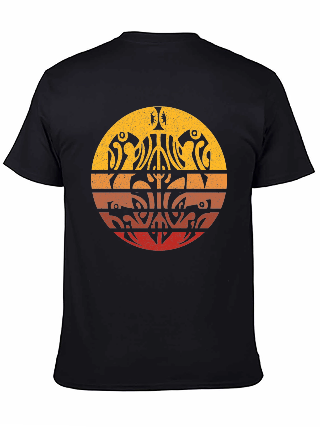 Tribal Sun Graphic Tee - Black