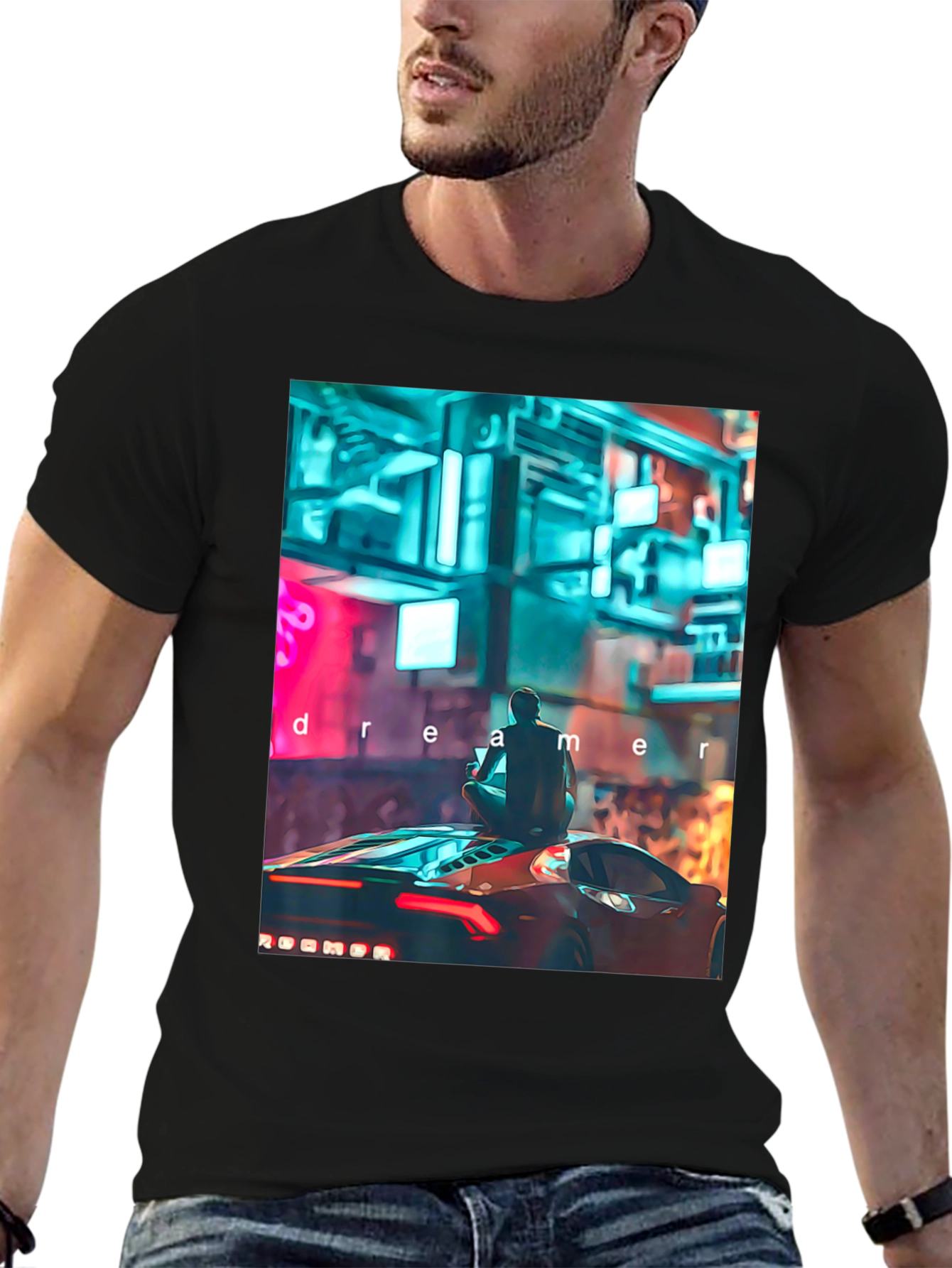 Dreamer Graphic Tee - Cyberpunk Car Design