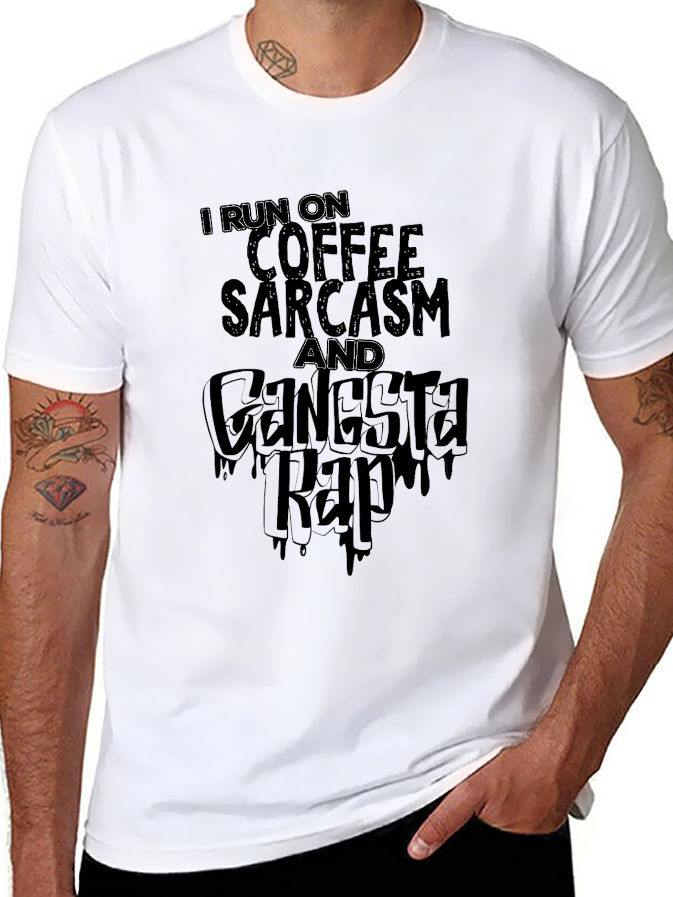 Coffee Sarcasm & Gangsta Rap T-Shirt