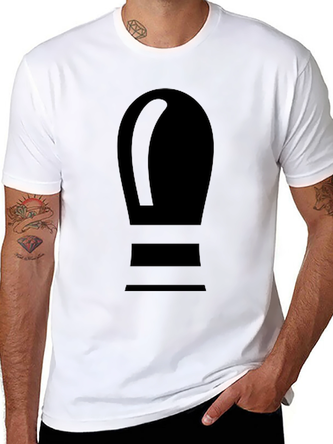 Minimalist Shoe Print Black T-Shirt