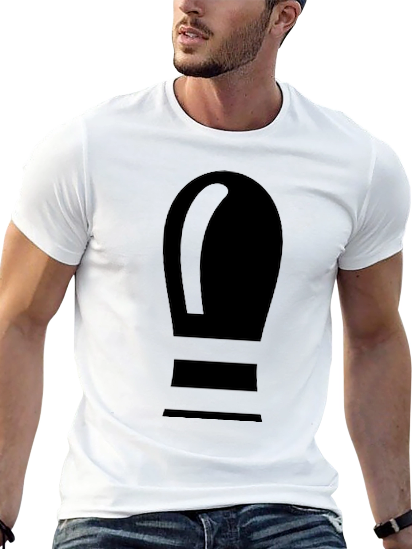 Minimalist Shoe Print Black T-Shirt