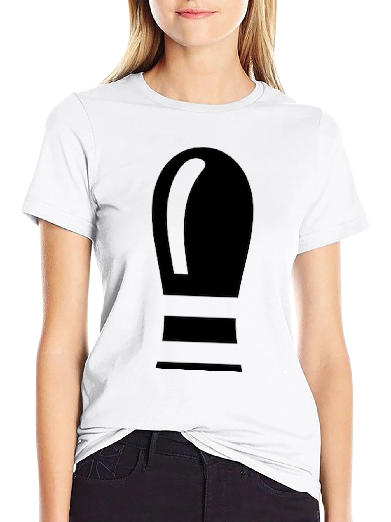 Minimalist Shoe Print Black T-Shirt