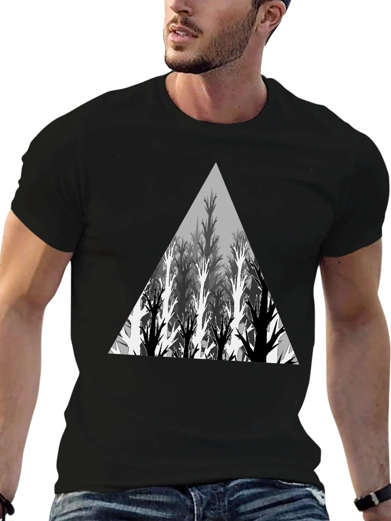 Geometric Tree Triangle Graphic Tee