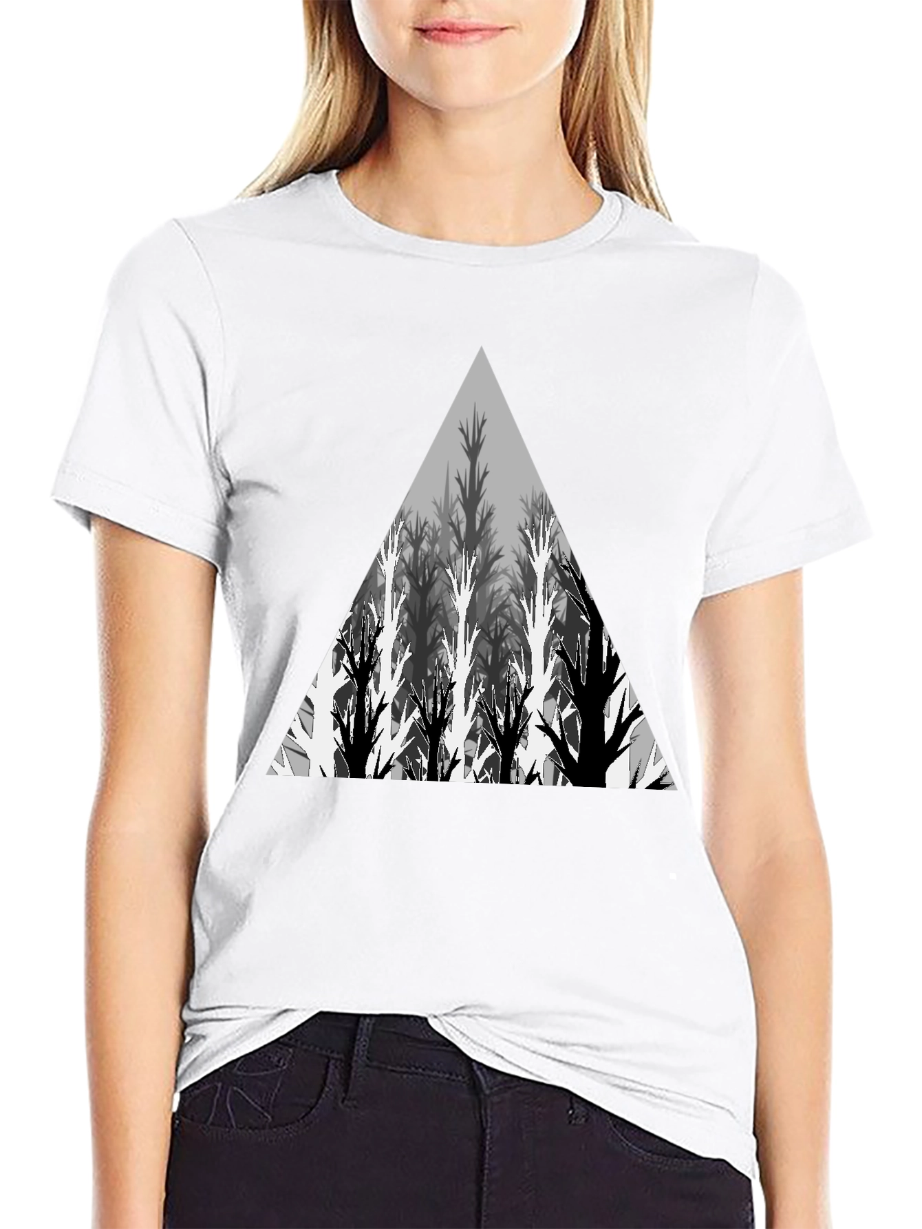 Geometric Tree Triangle Graphic Tee