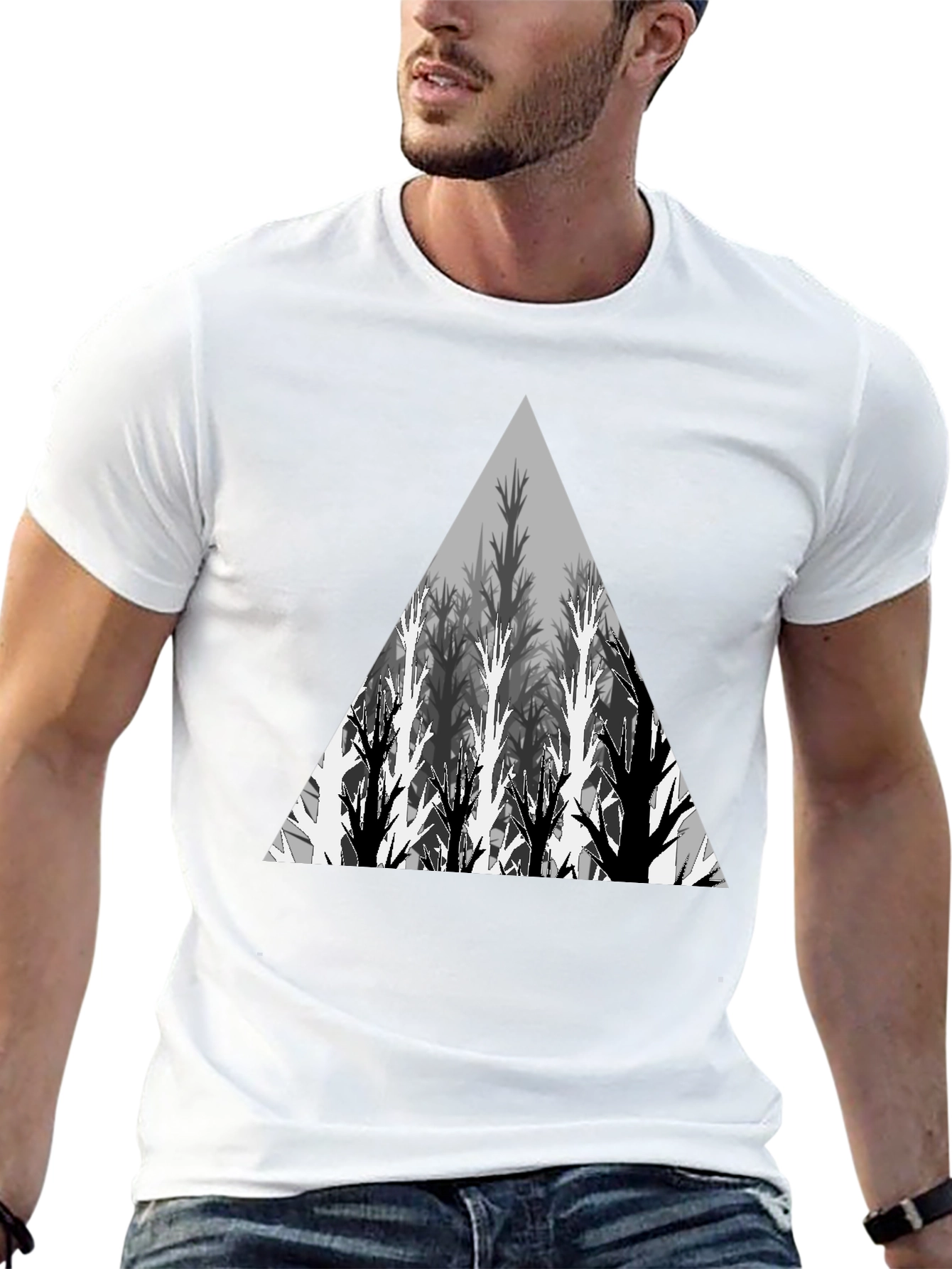 Geometric Tree Triangle Graphic Tee