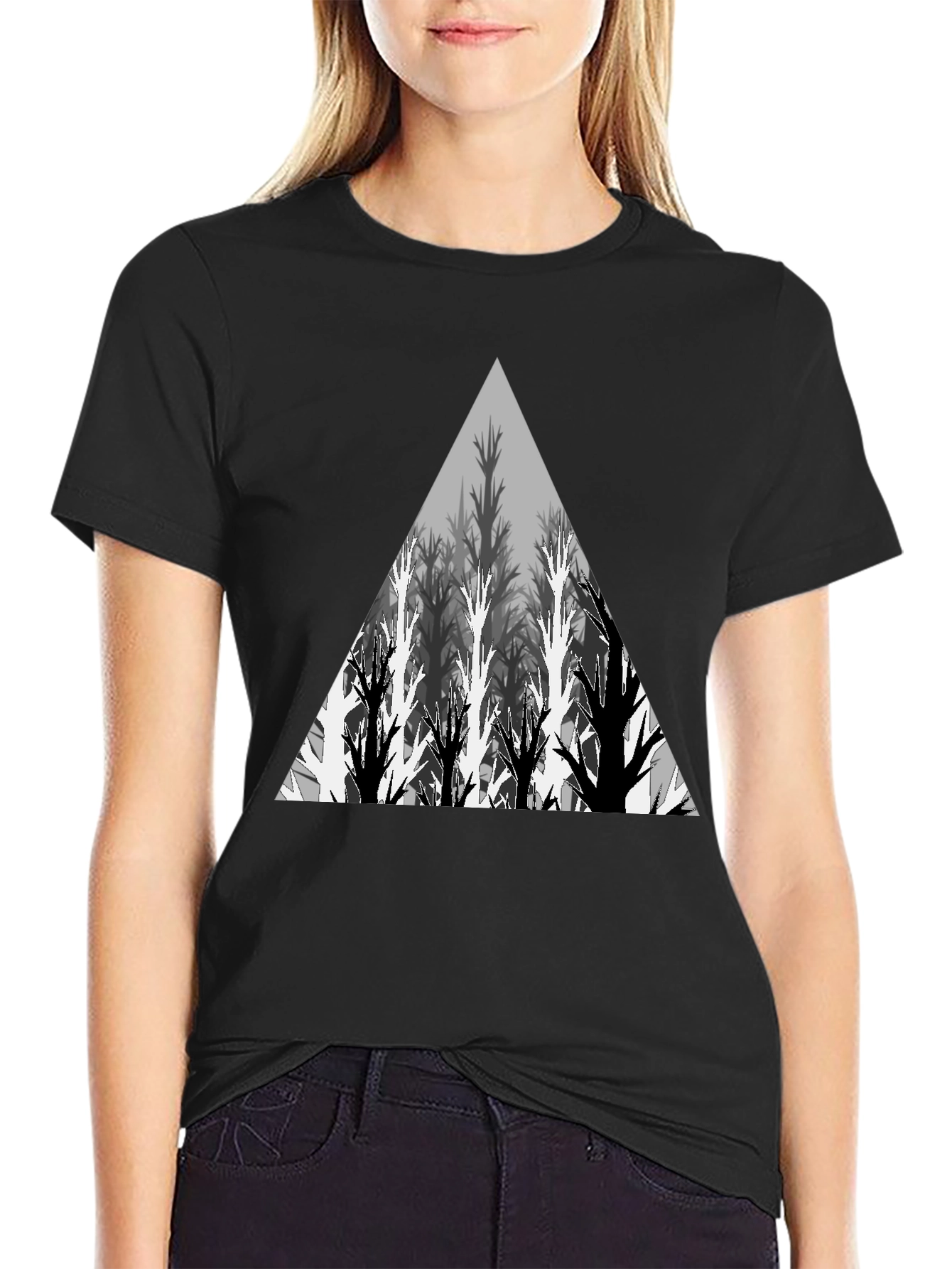 Geometric Tree Triangle Graphic Tee