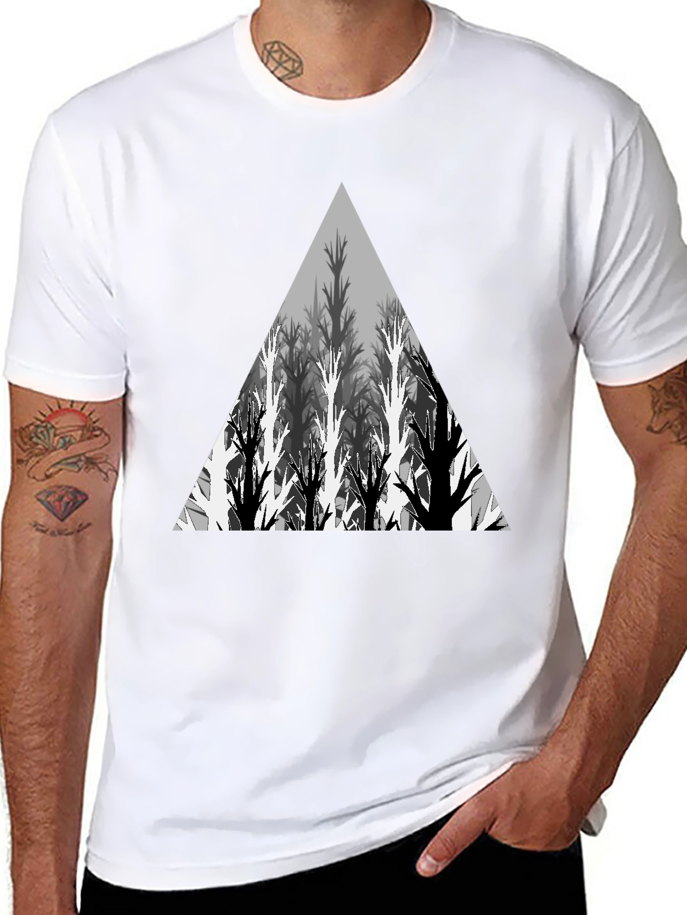 Geometric Tree Triangle Graphic Tee