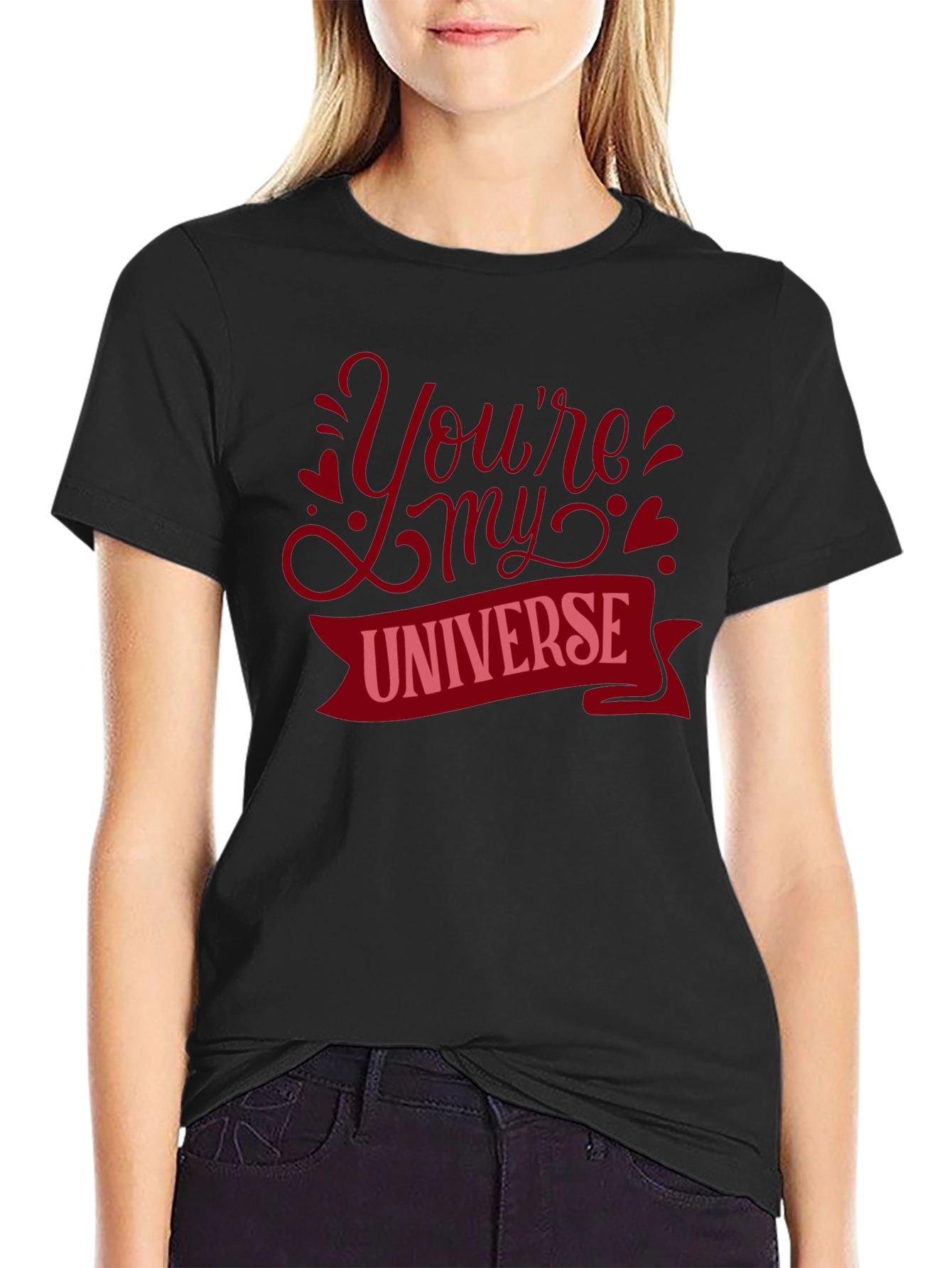 Youre My Universe Graphic Tee - Romantic Black T-Shirt