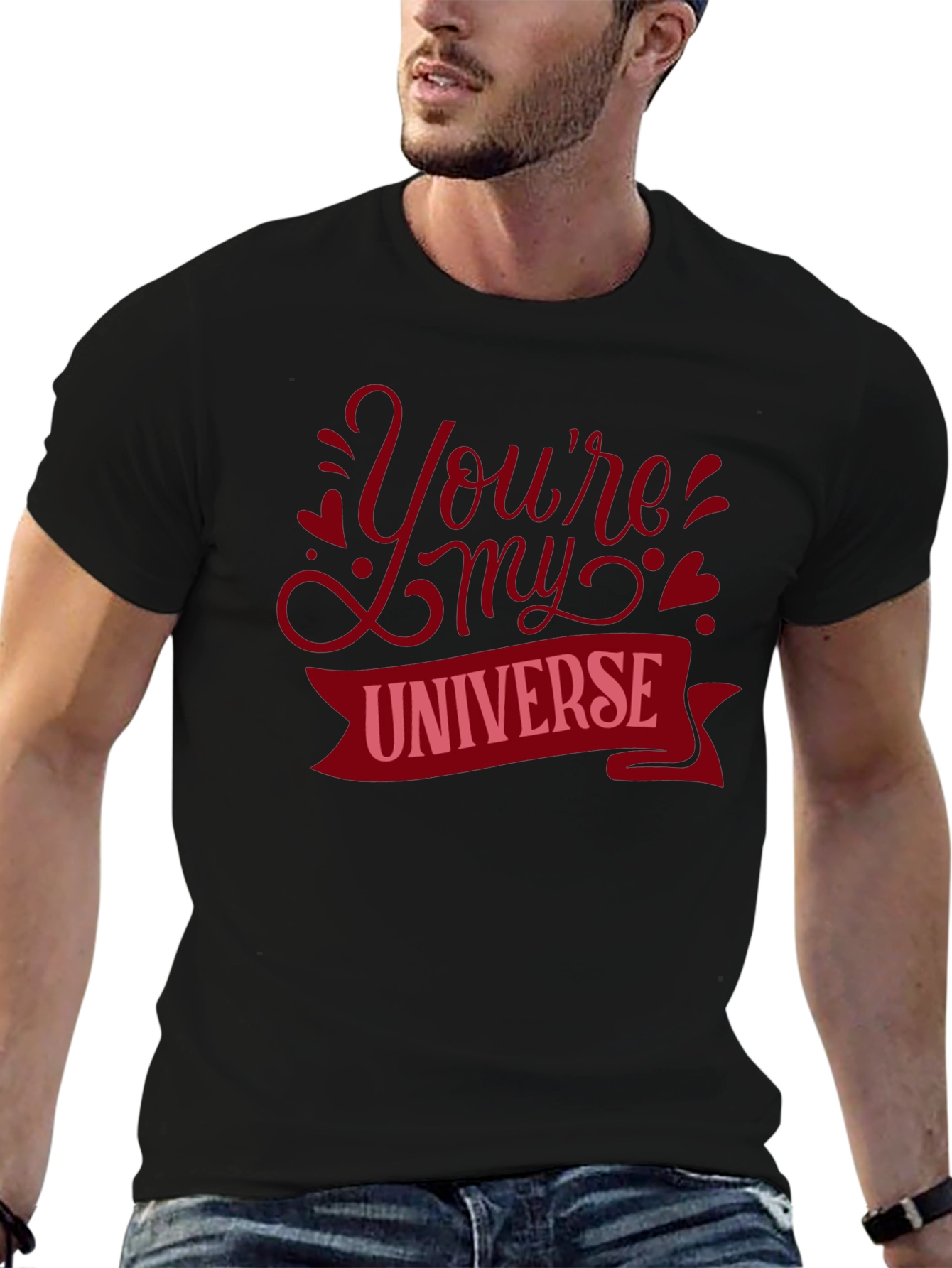 Youre My Universe Graphic Tee - Romantic Black T-Shirt