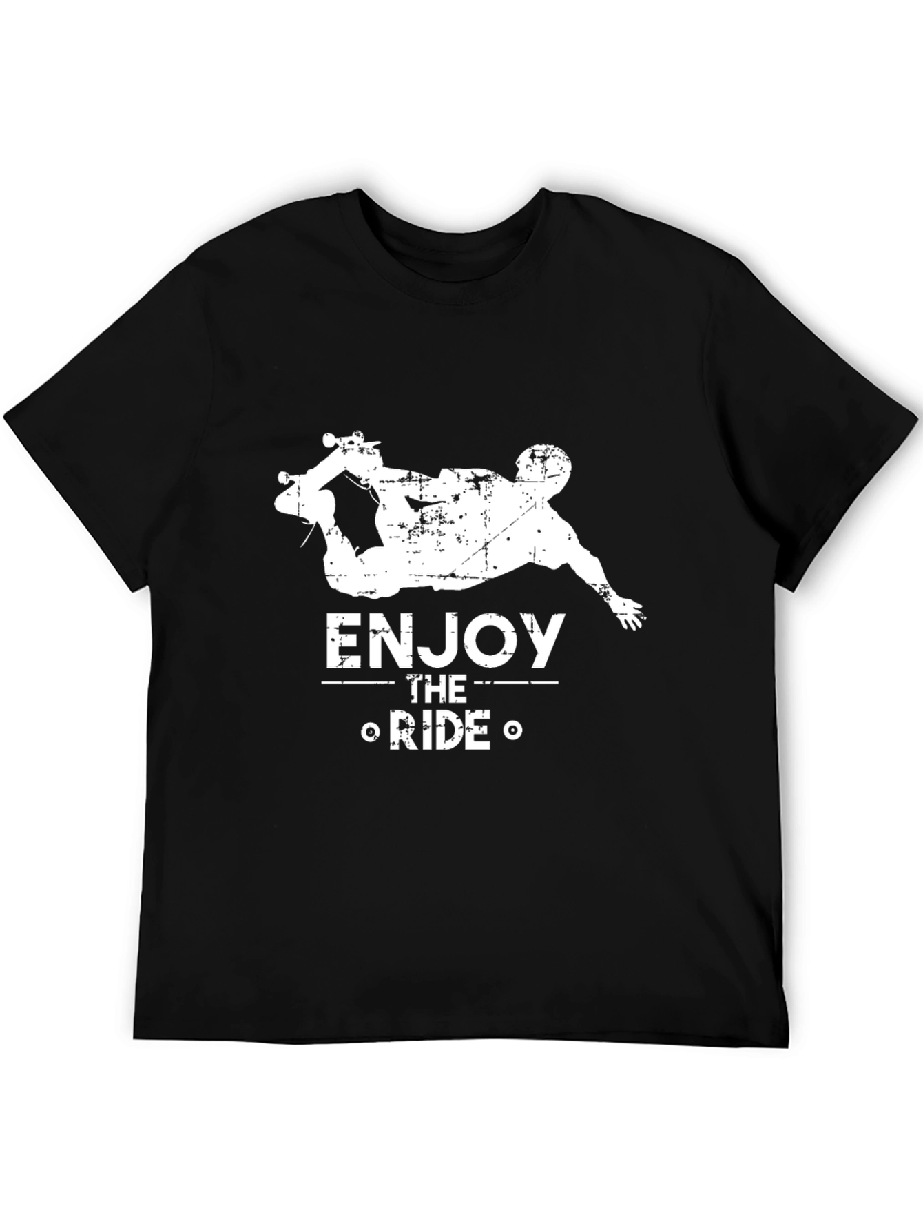 Enjoy The Ride Skateboarder Graphic Tee - Black