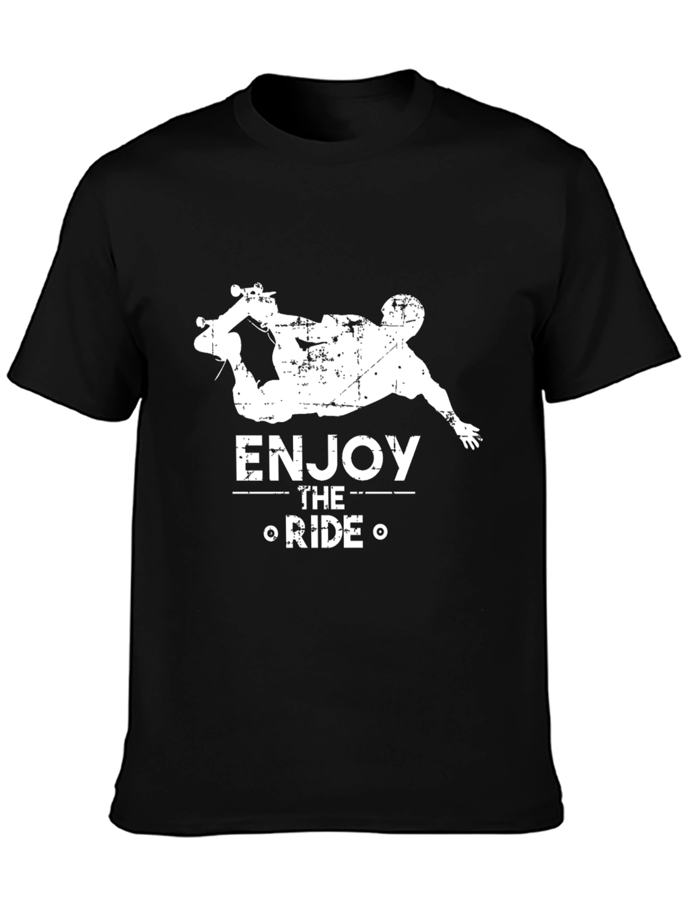Enjoy The Ride Skateboarder Graphic Tee - Black