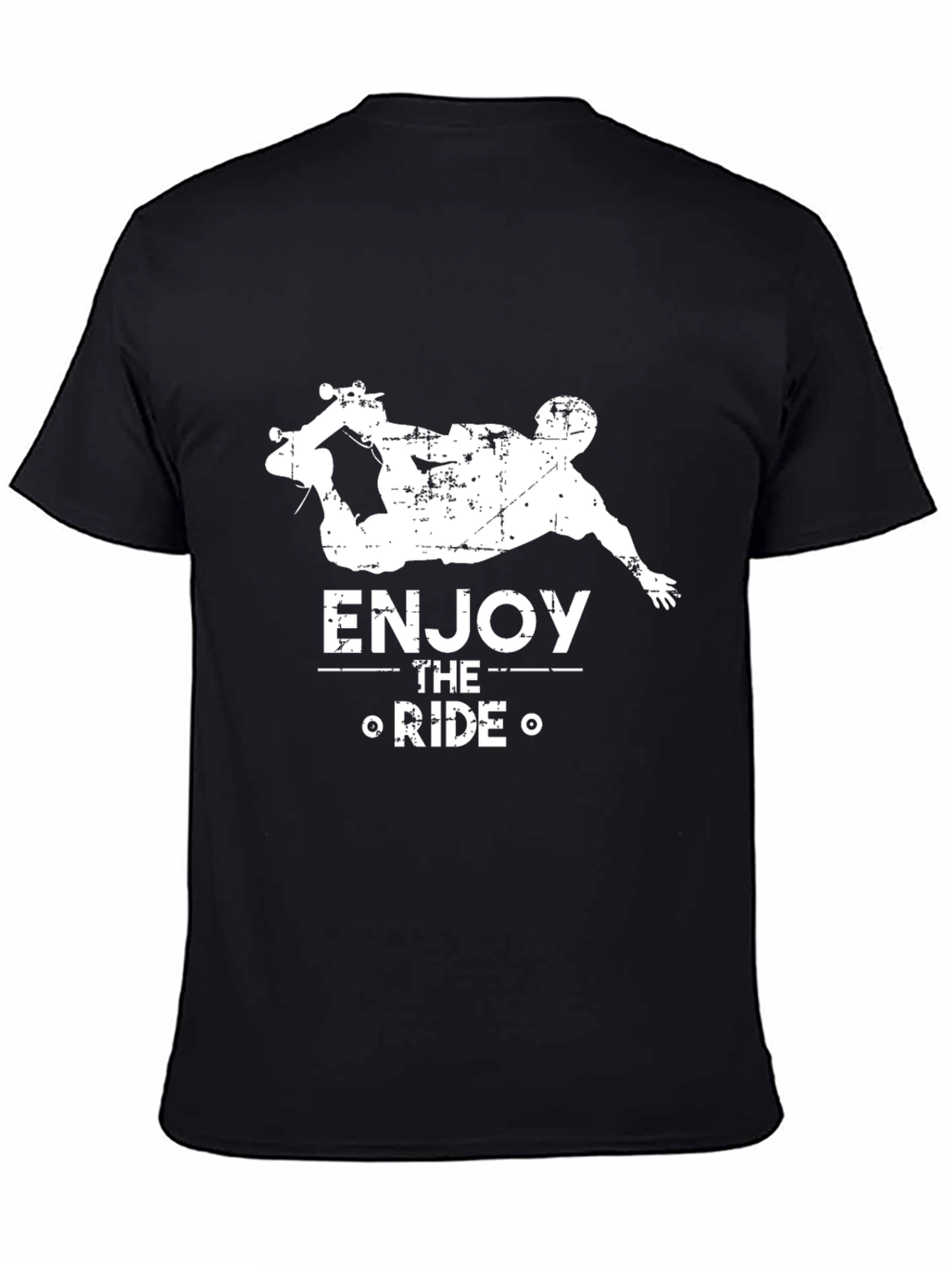 Enjoy The Ride Skateboarder Graphic Tee - Black