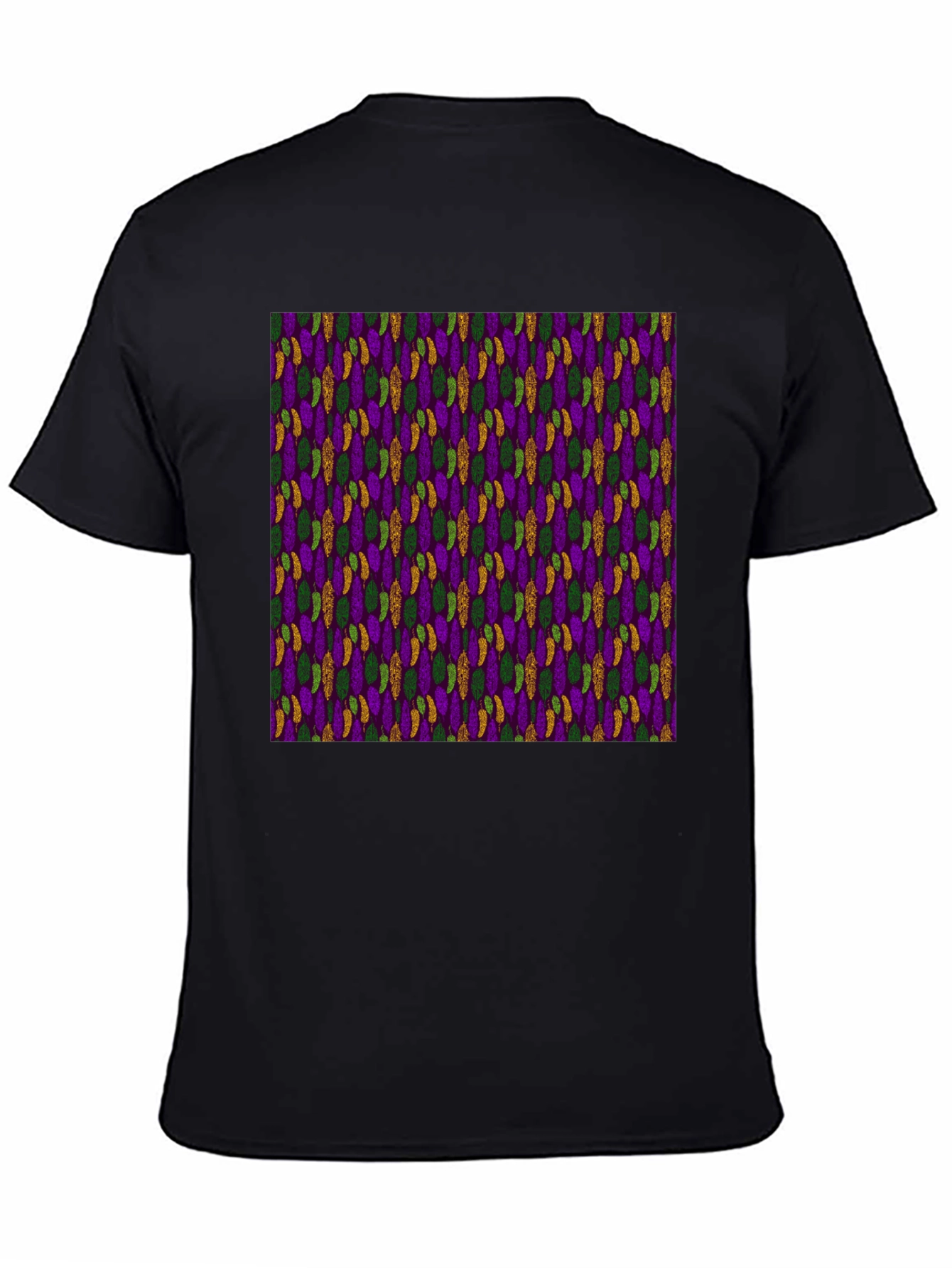 Mardi Gras Pattern Black Tee