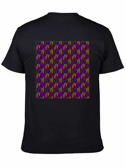 Mardi Gras Pattern Black Tee