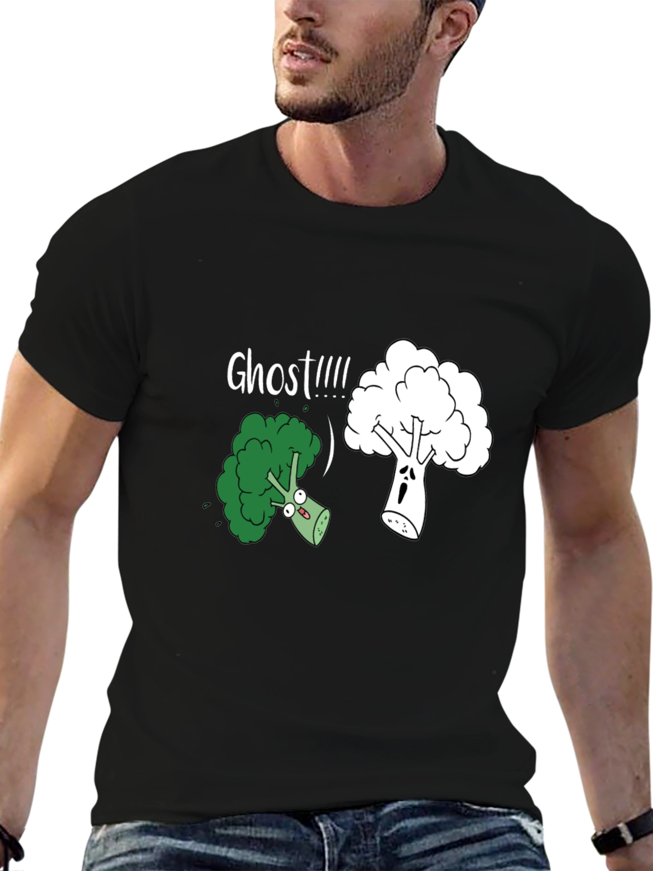 Broccoli Ghost Funny Graphic T-Shirt