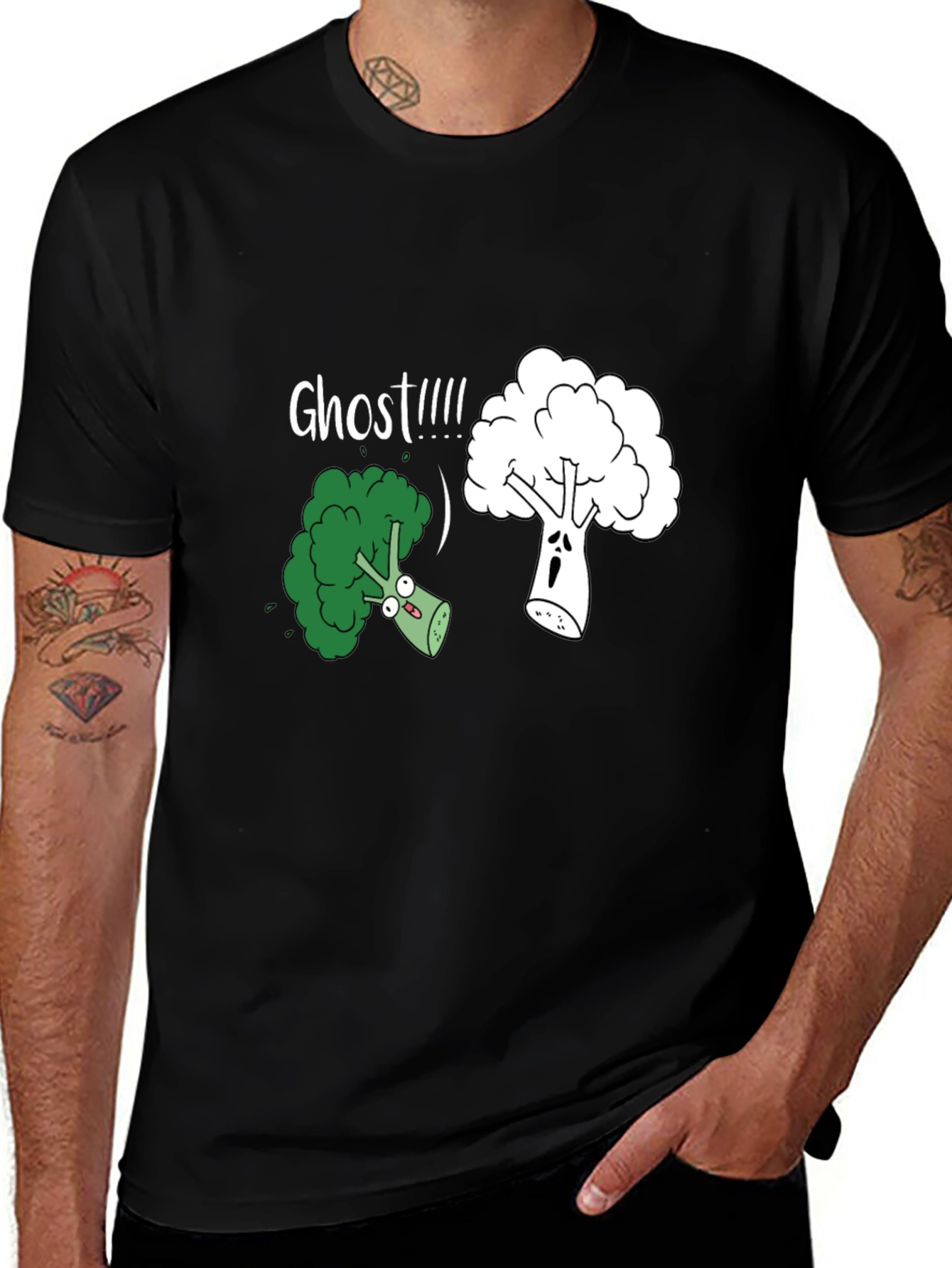 Broccoli Ghost Funny Graphic T-Shirt