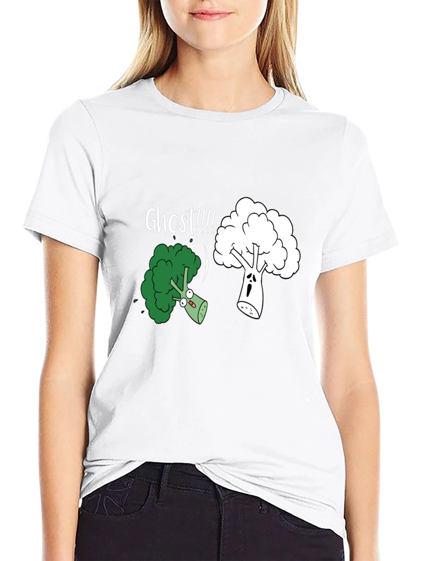 Broccoli Ghost Funny Graphic T-Shirt
