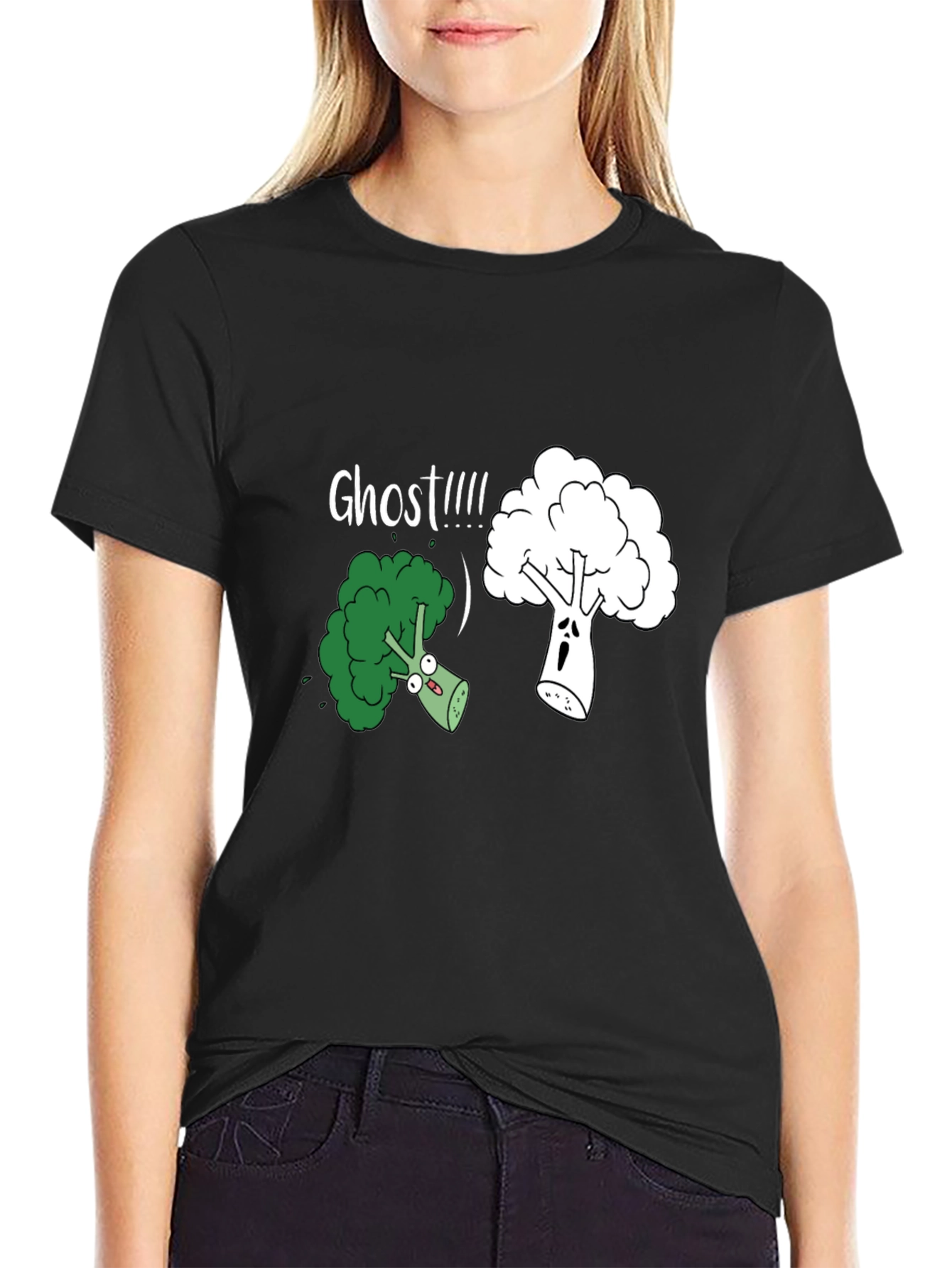 Broccoli Ghost Funny Graphic T-Shirt