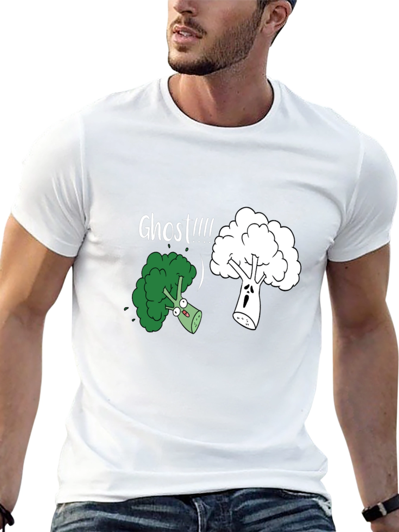 Broccoli Ghost Funny Graphic T-Shirt